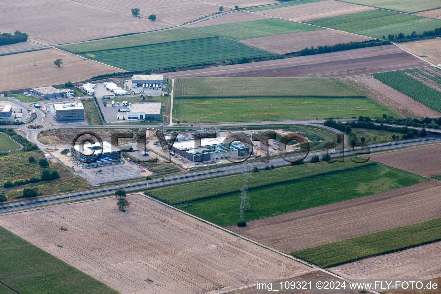 Vue oblique de Zone commerciale N à Rülzheim dans le département Rhénanie-Palatinat, Allemagne