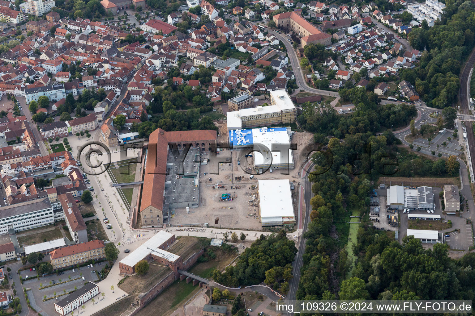 Vue oblique de Germersheim dans le département Rhénanie-Palatinat, Allemagne