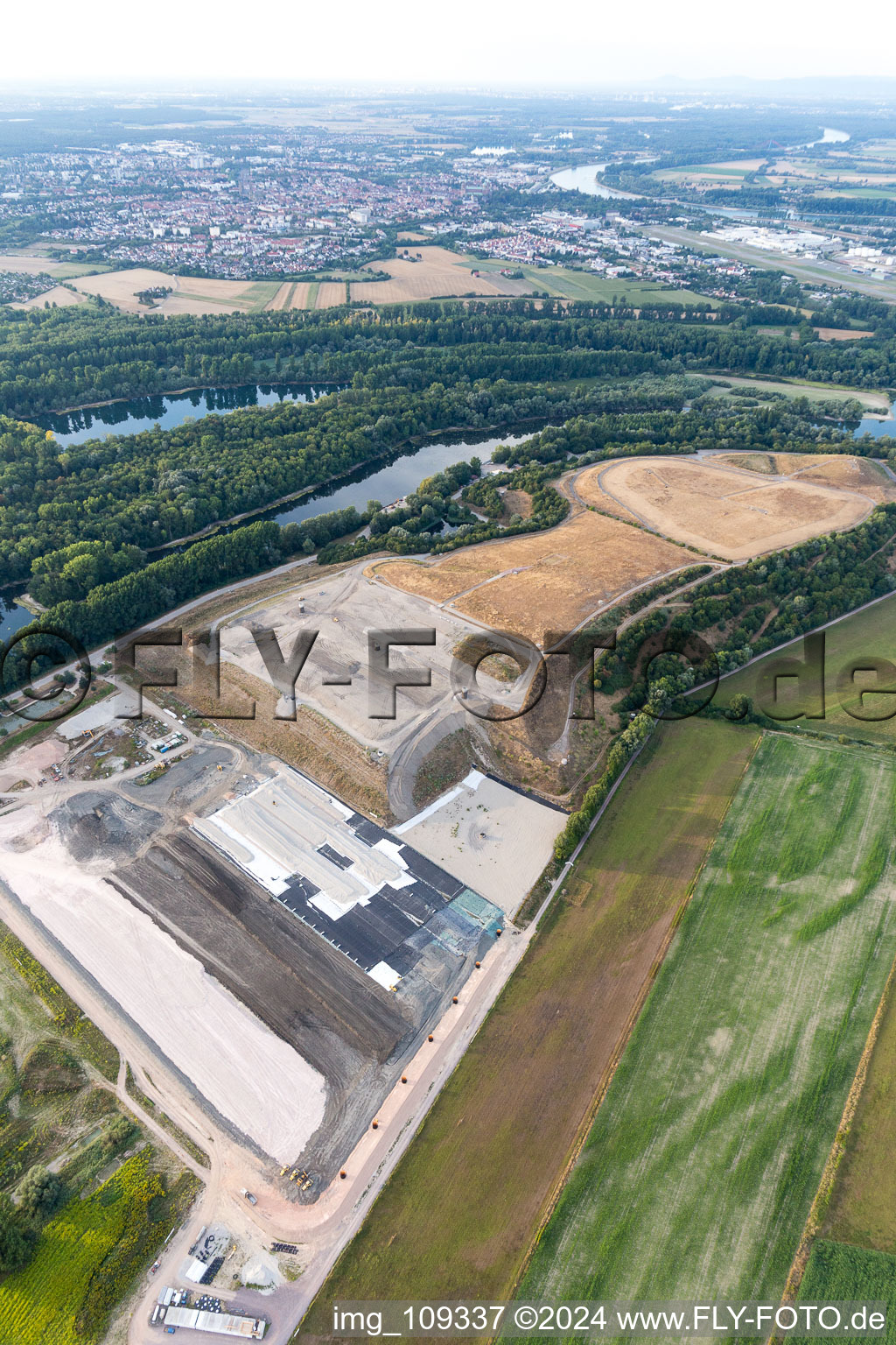 Vue oblique de Île de Flotzgrün à Speyer dans le département Rhénanie-Palatinat, Allemagne