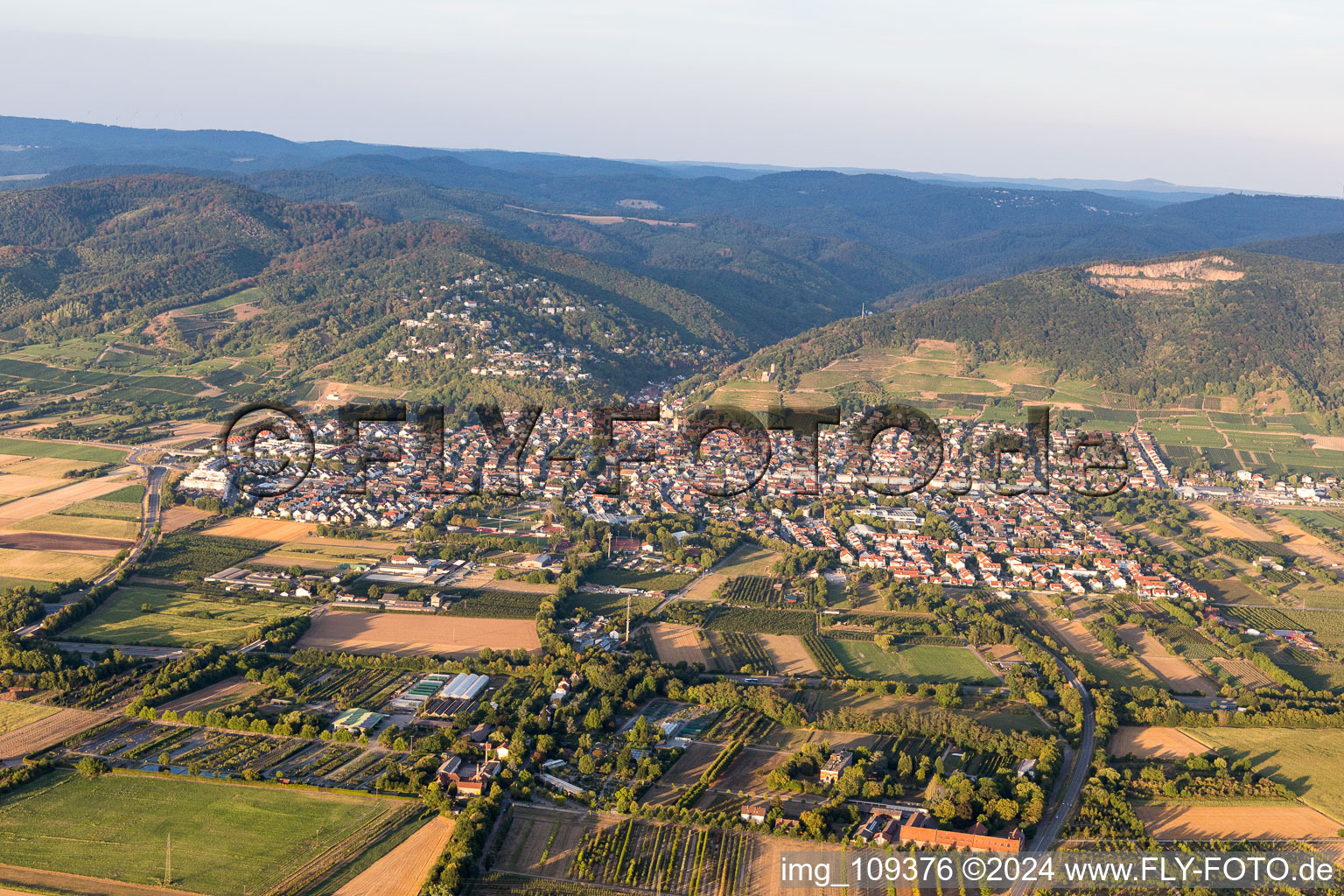 Schriesheim dans le département Bade-Wurtemberg, Allemagne vue du ciel