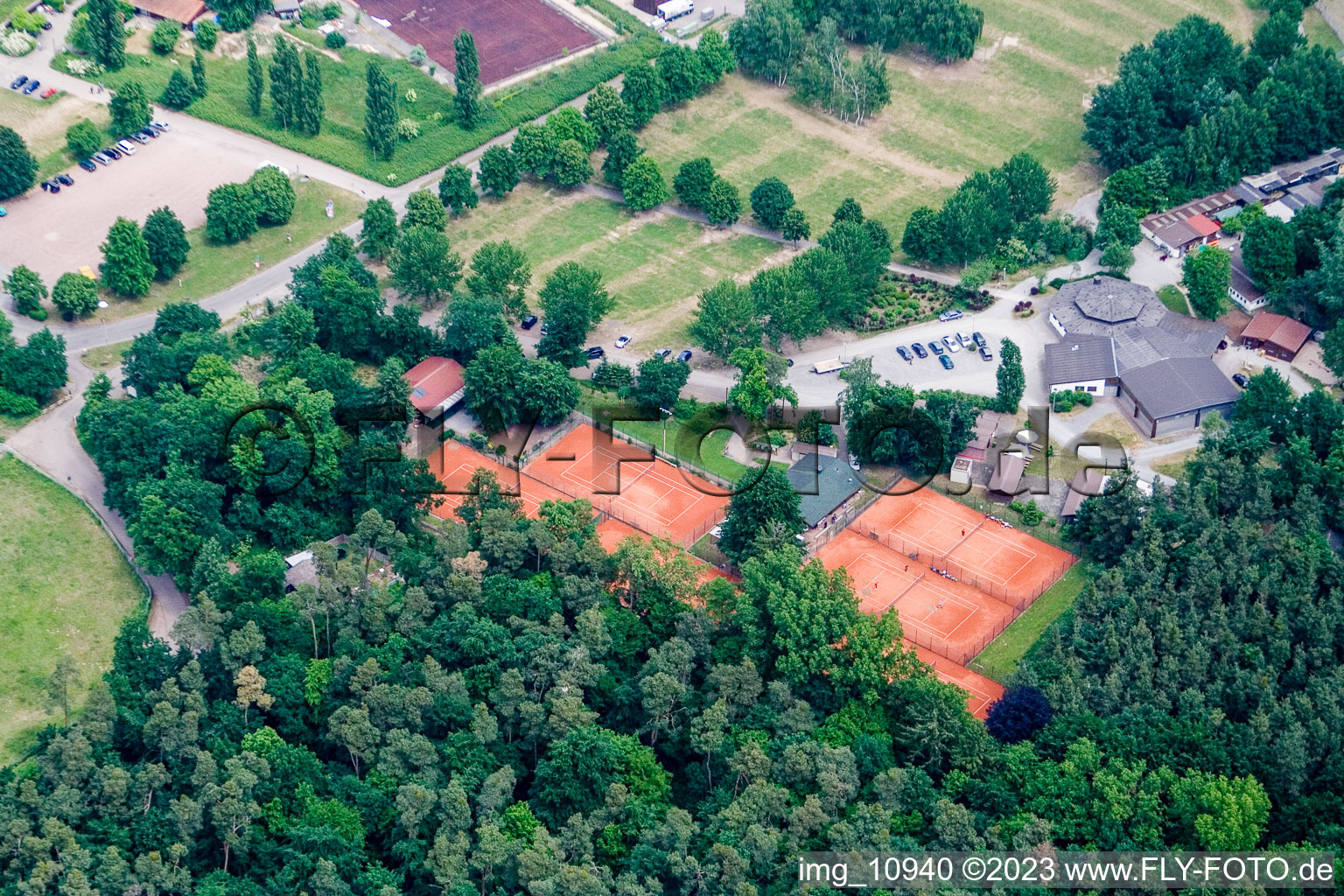 Vue aérienne de Club de tennis à Rülzheim dans le département Rhénanie-Palatinat, Allemagne