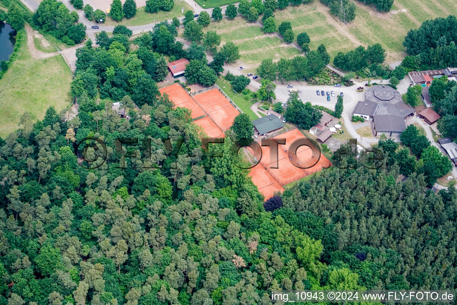 Vue oblique de Club de tennis à Rülzheim dans le département Rhénanie-Palatinat, Allemagne