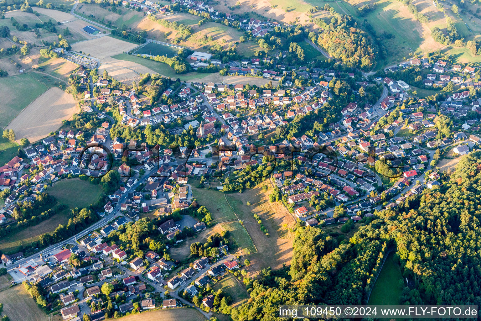 Quartier Kirschhausen in Heppenheim dans le département Hesse, Allemagne d'en haut