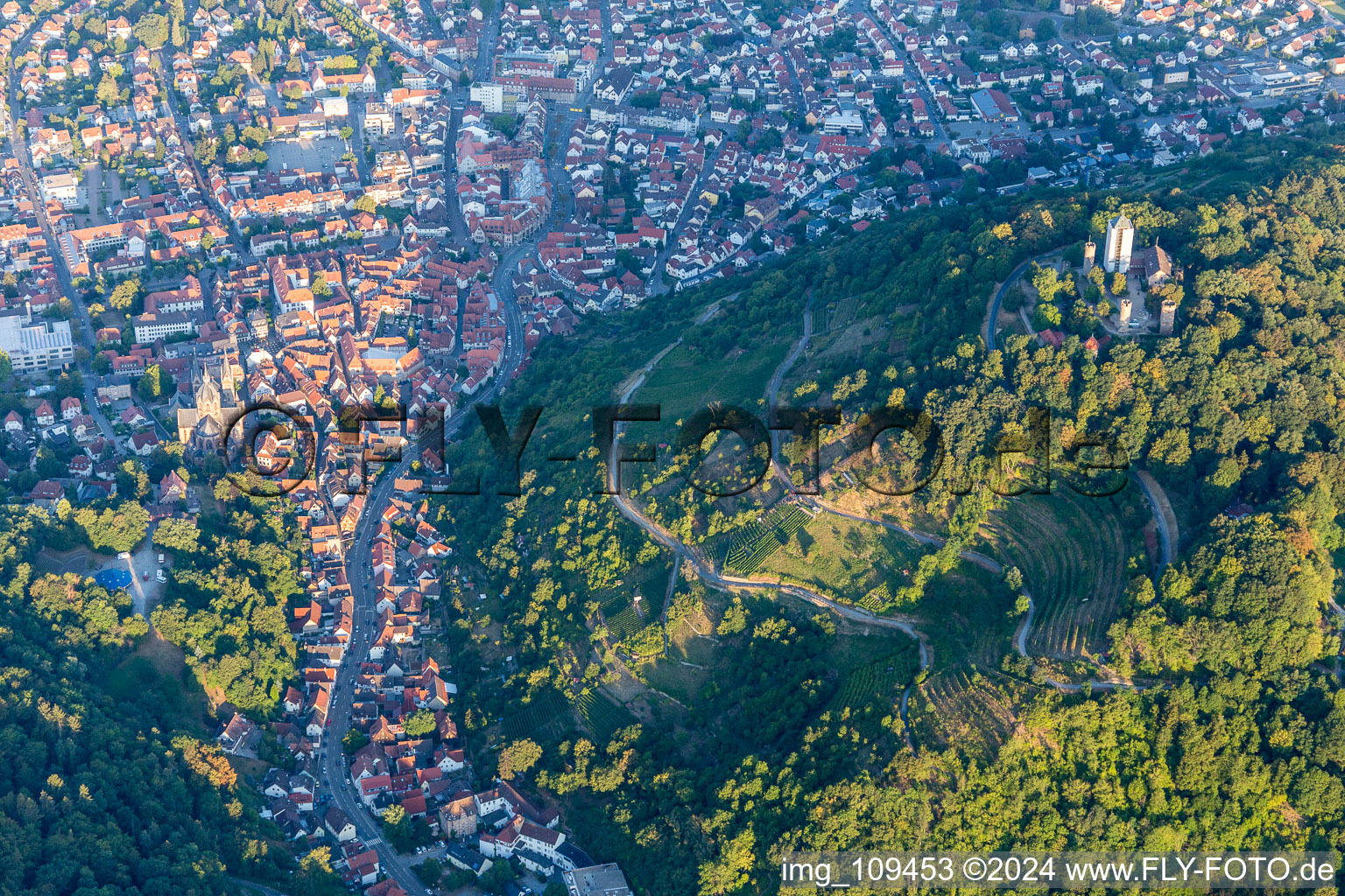 Heppenheim dans le département Hesse, Allemagne du point de vue du drone