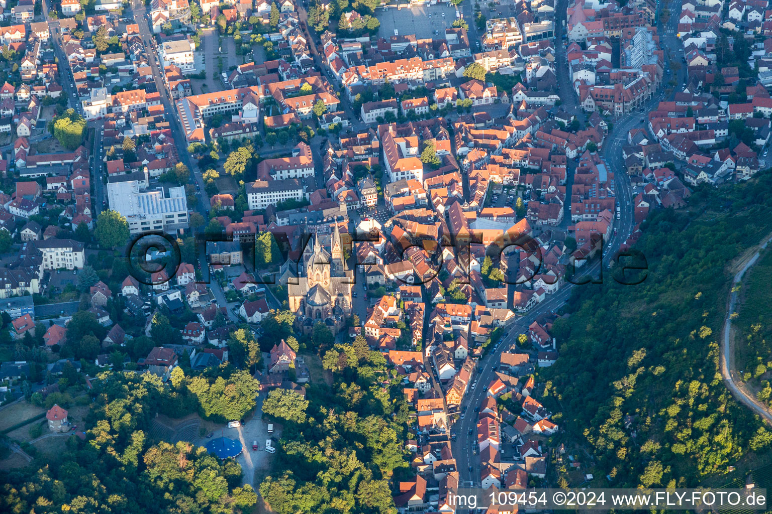 Heppenheim dans le département Hesse, Allemagne d'un drone