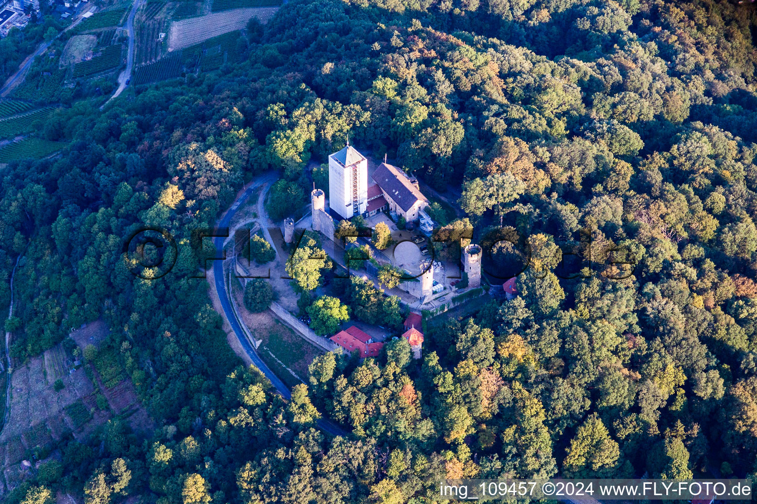 Vue aérienne de Auberge de jeunesse DJH Starkenburg/Heppenheim (Bergstraße) à Heppenheim dans le département Hesse, Allemagne