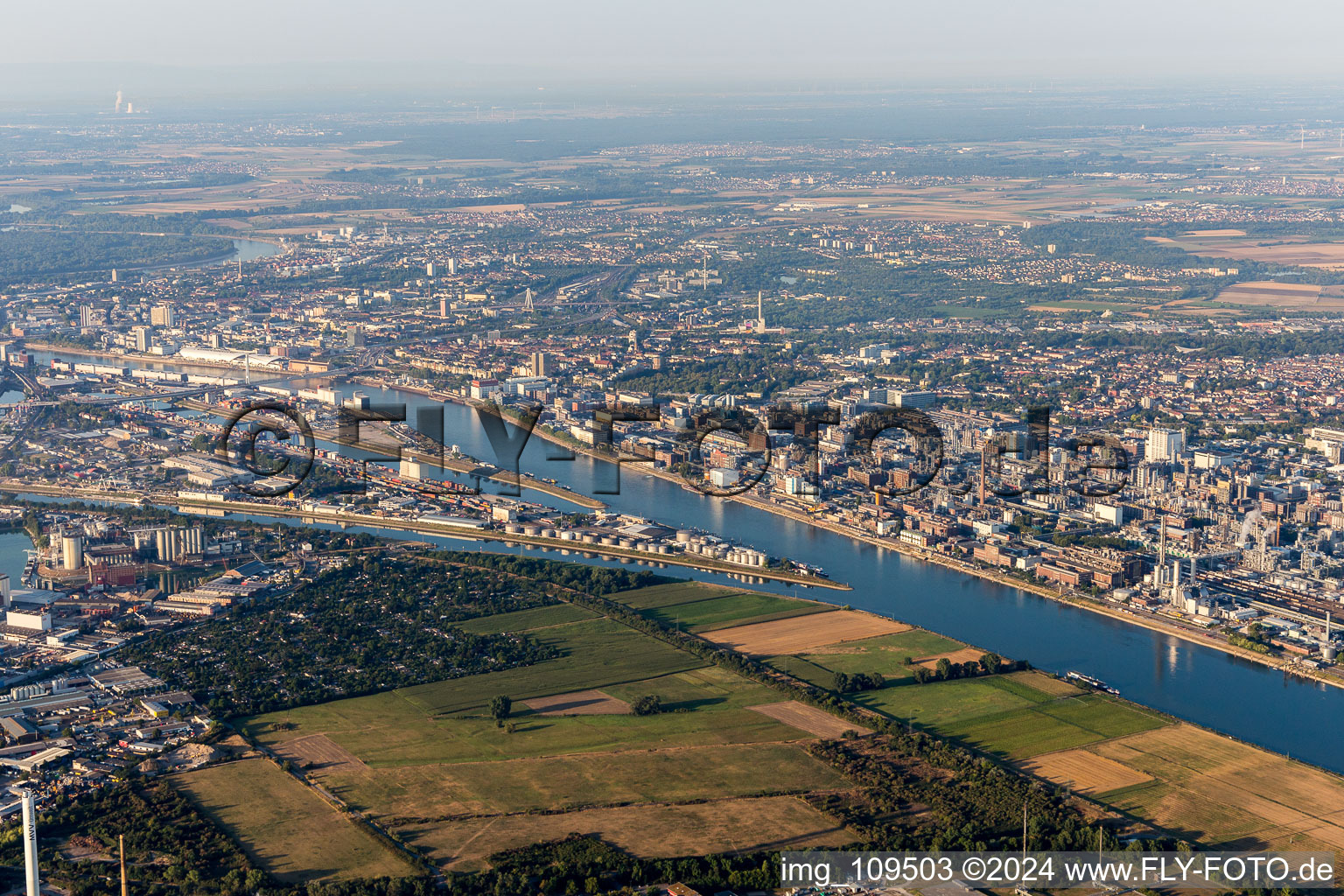 Quartier BASF in Ludwigshafen am Rhein dans le département Rhénanie-Palatinat, Allemagne du point de vue du drone