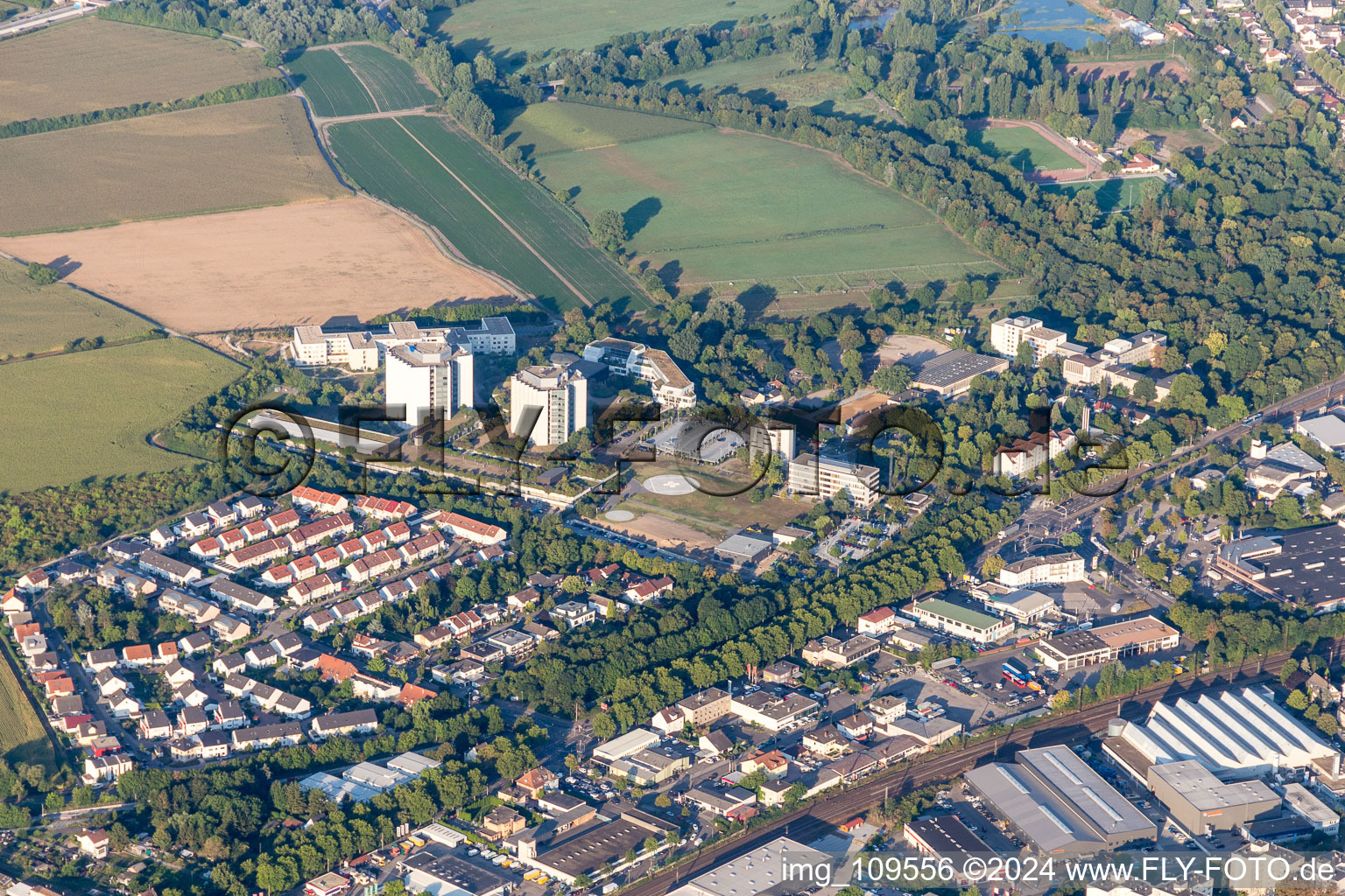 Vue aérienne de Clinique BG à le quartier Oggersheim in Ludwigshafen am Rhein dans le département Rhénanie-Palatinat, Allemagne