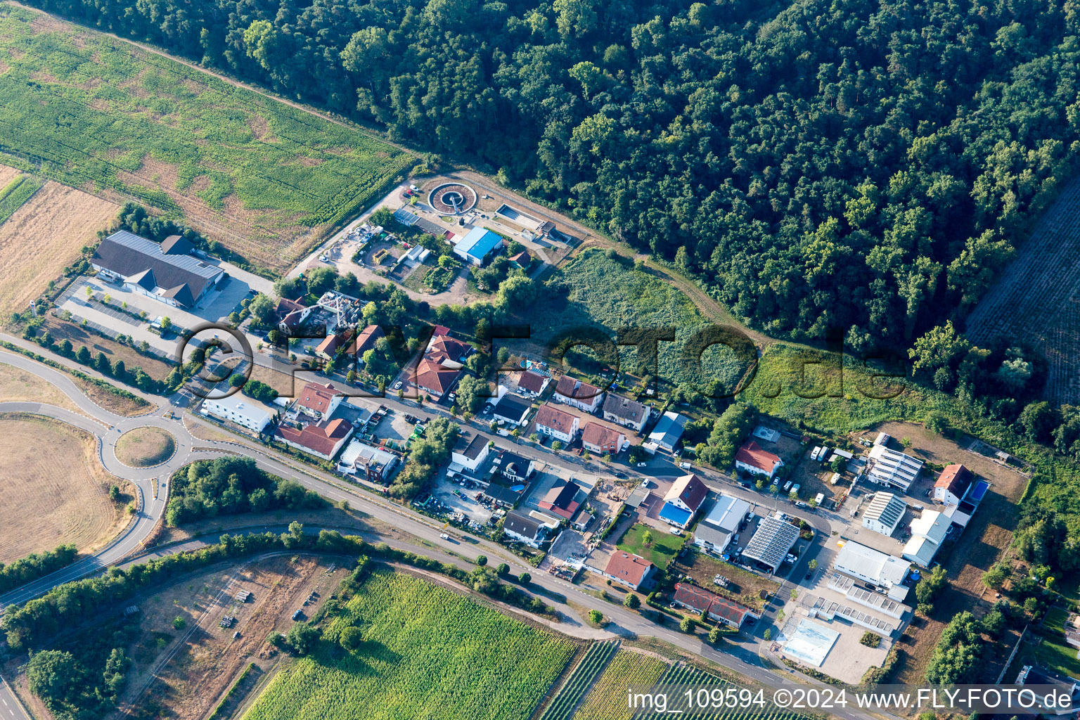 Hanhofen dans le département Rhénanie-Palatinat, Allemagne hors des airs