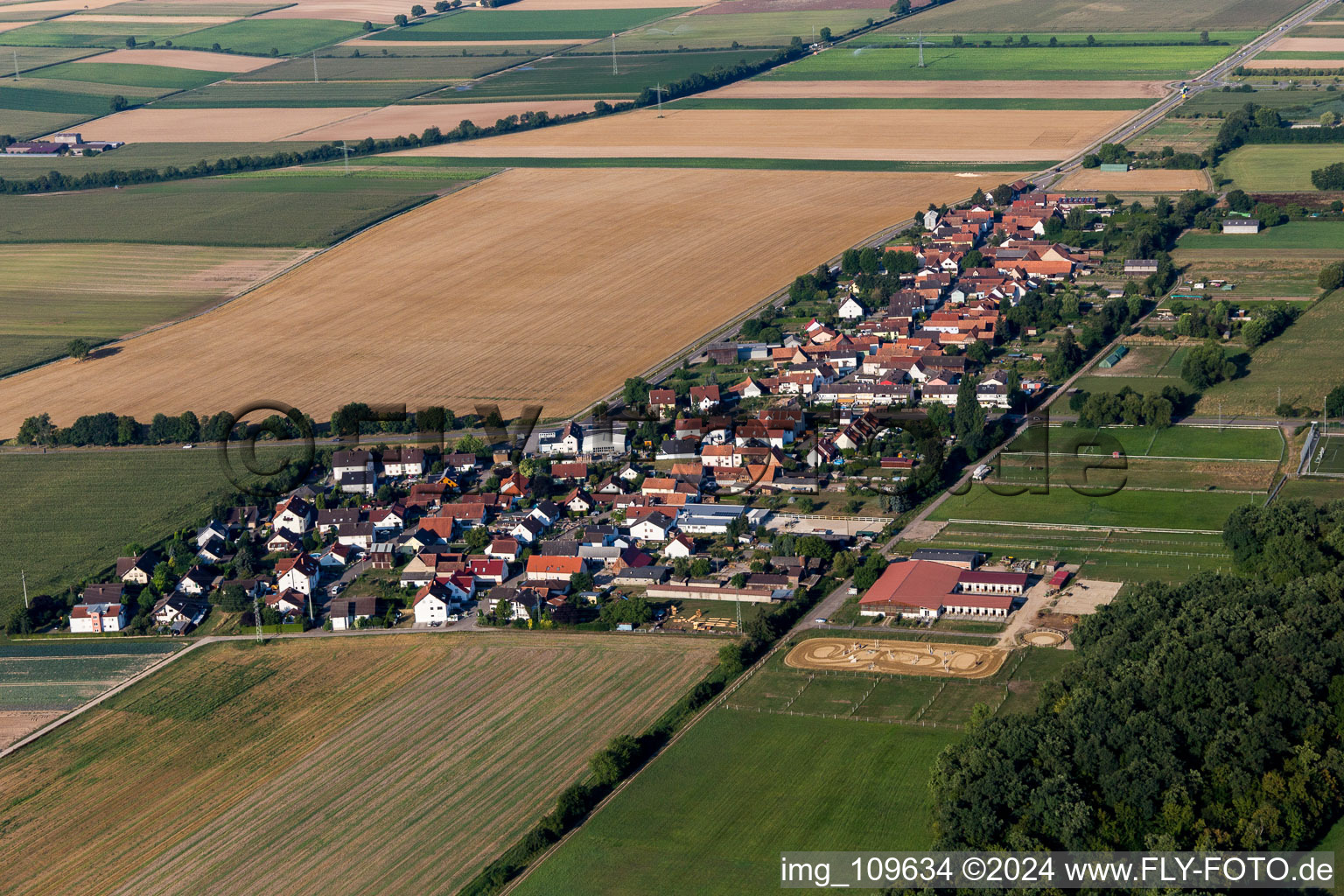 Quartier Minderslachen in Kandel dans le département Rhénanie-Palatinat, Allemagne depuis l'avion