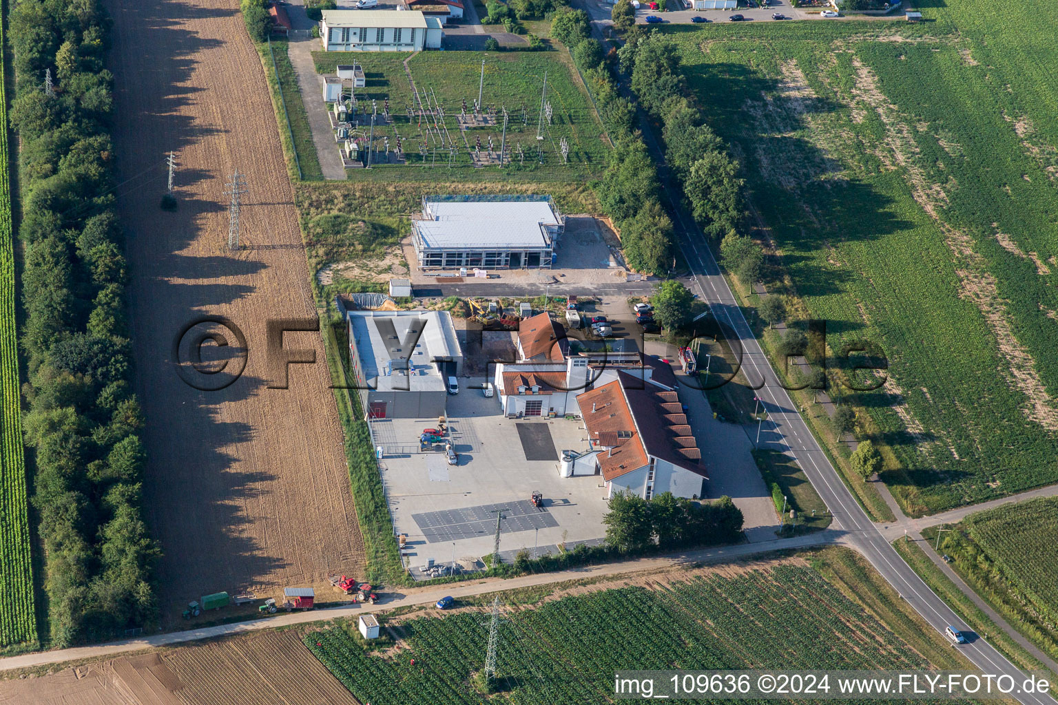 Vue aérienne de Caserne de pompiers à Kandel dans le département Rhénanie-Palatinat, Allemagne