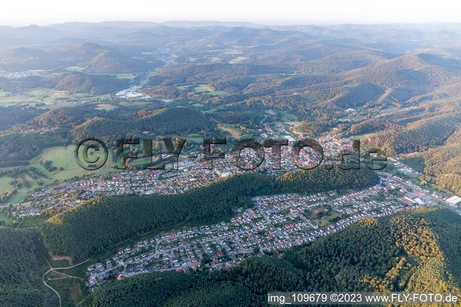 Photographie aérienne de Dahn dans le département Rhénanie-Palatinat, Allemagne
