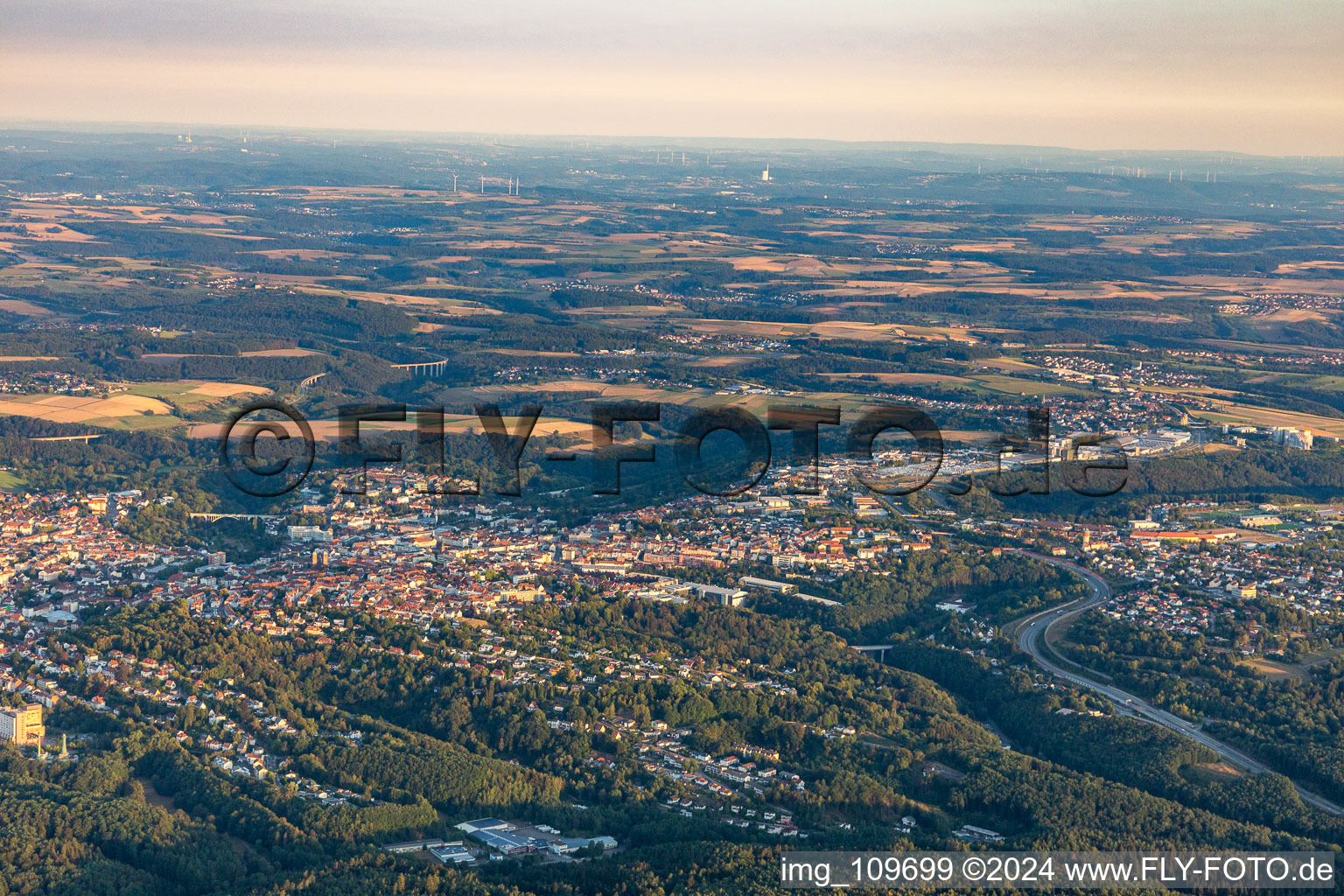 Vue d'oiseau de Pirmasens dans le département Rhénanie-Palatinat, Allemagne