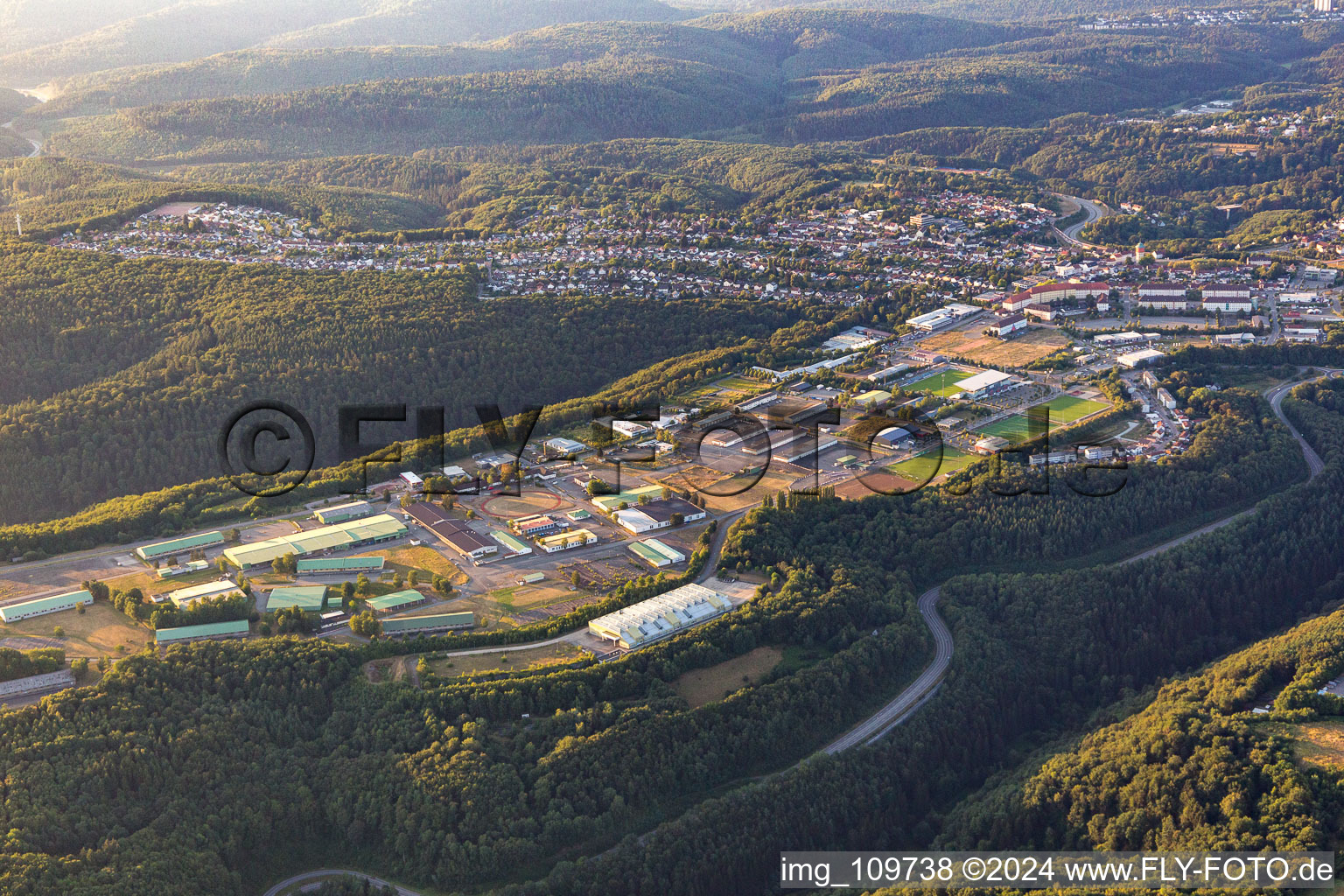 Vue aérienne de Bundeswehr à Pirmasens dans le département Rhénanie-Palatinat, Allemagne