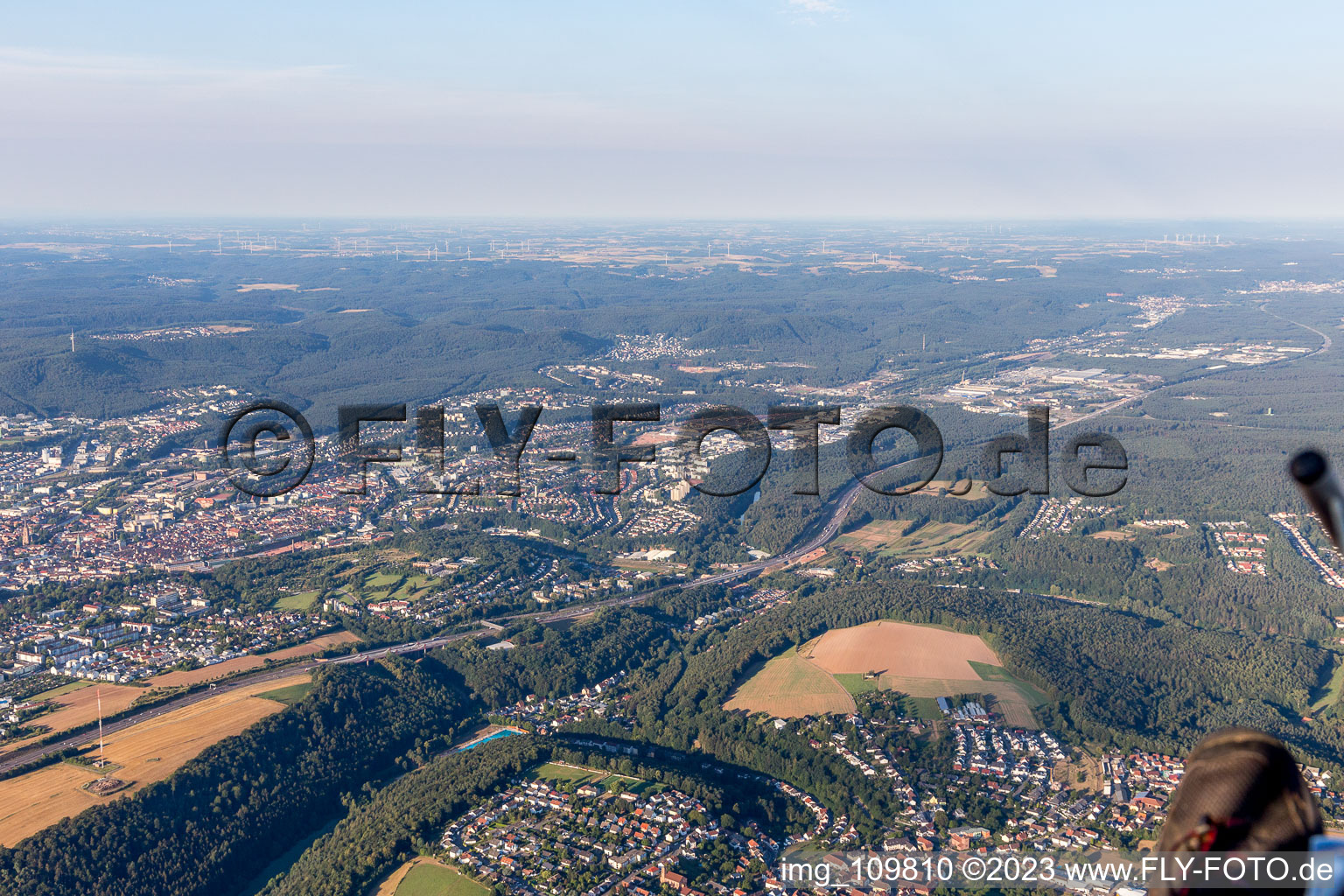 Kaiserslautern dans le département Rhénanie-Palatinat, Allemagne d'en haut