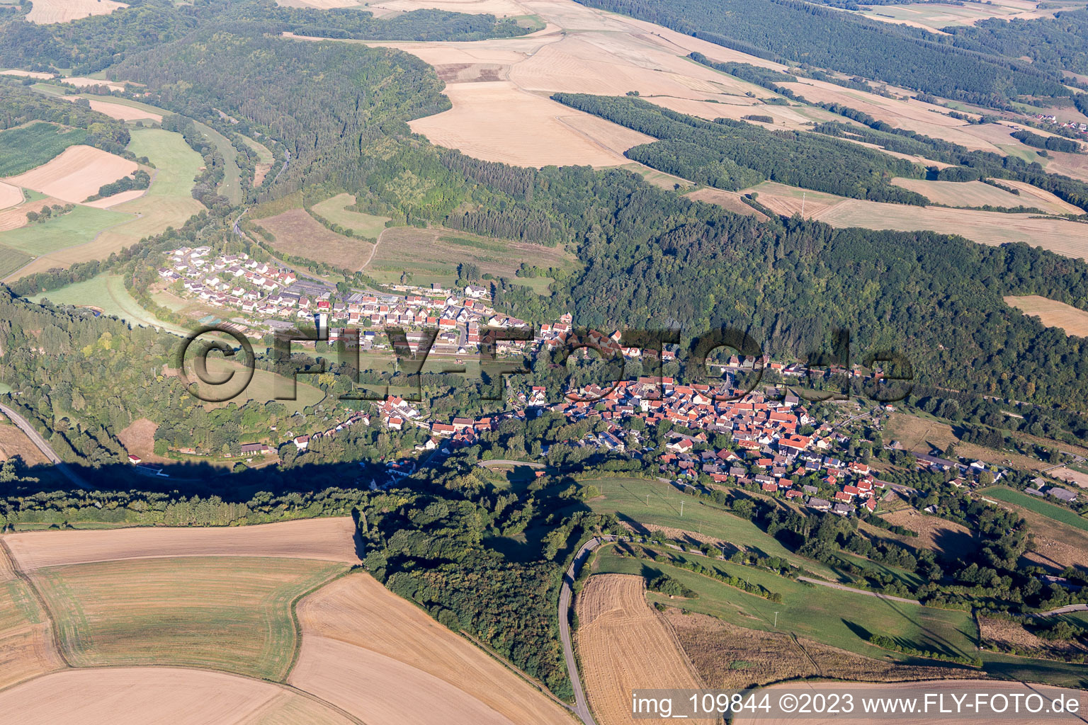 Vue aérienne de Odenbach dans le département Rhénanie-Palatinat, Allemagne