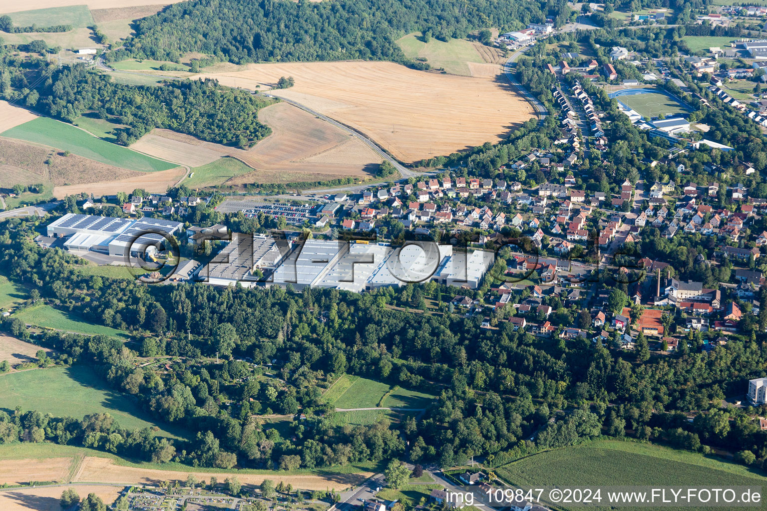 Vue aérienne de Meisenheim dans le département Rhénanie-Palatinat, Allemagne