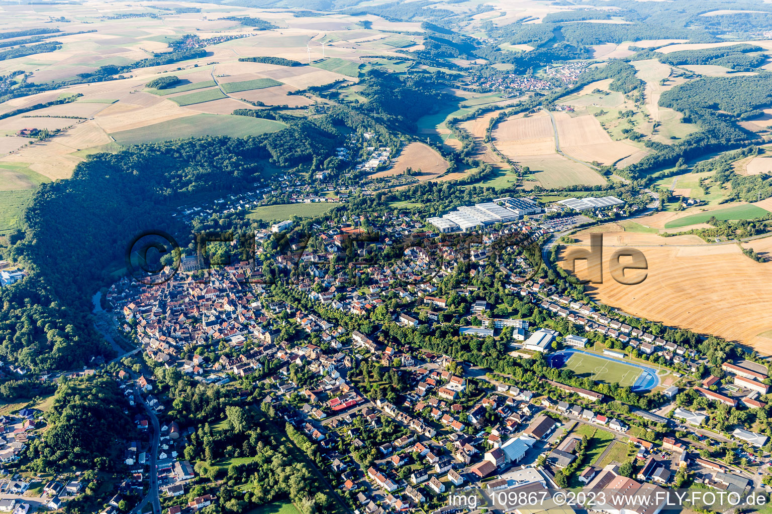 Meisenheim dans le département Rhénanie-Palatinat, Allemagne vue du ciel