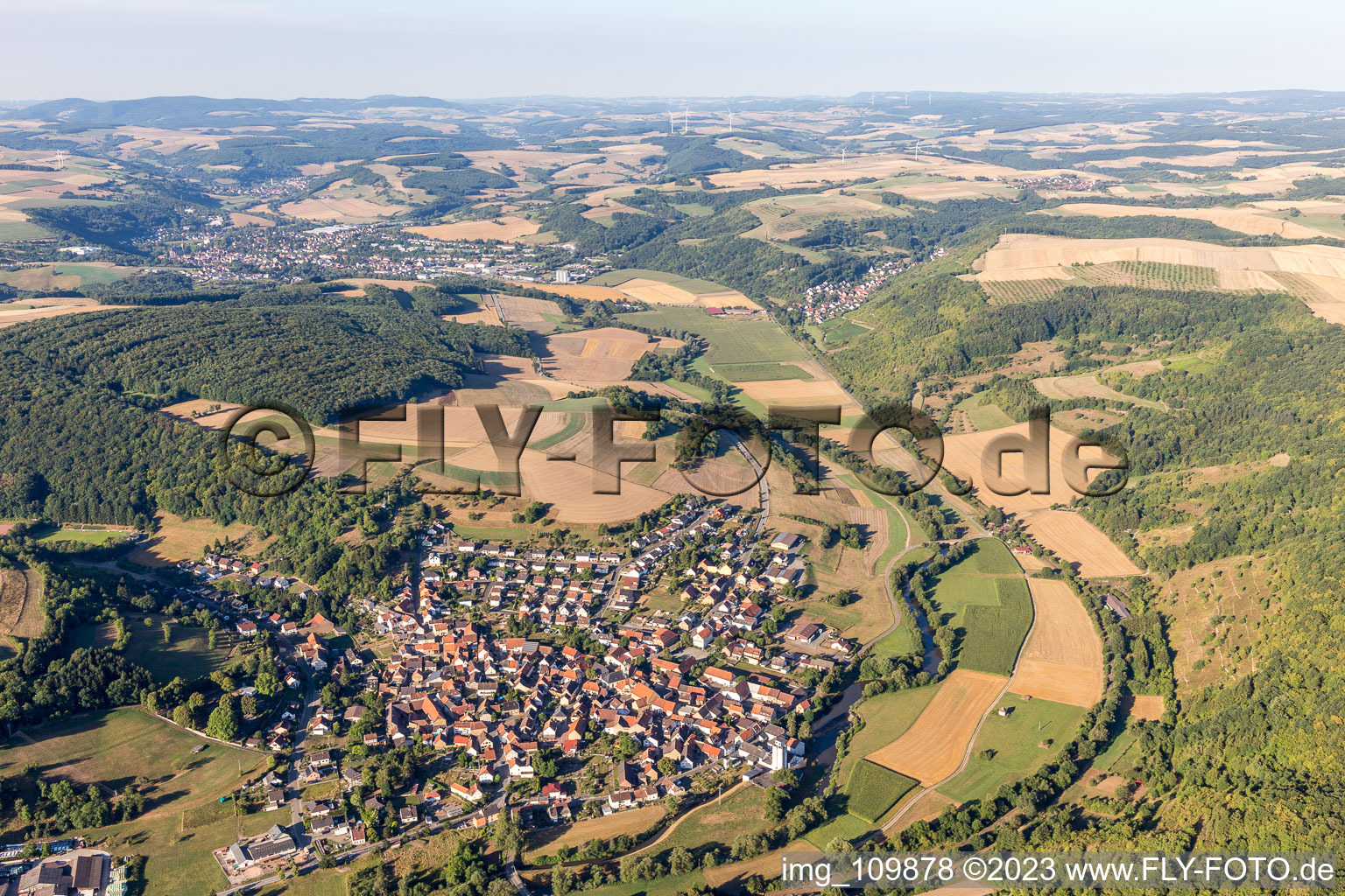 Vue aérienne de Rehborn dans le département Rhénanie-Palatinat, Allemagne