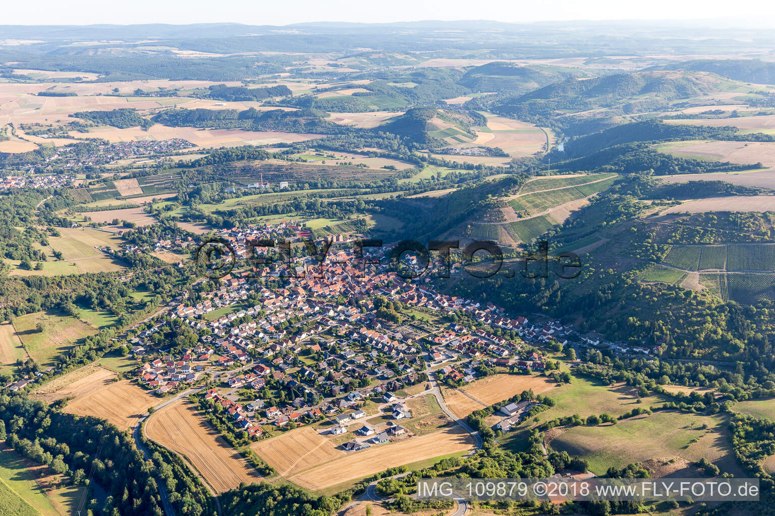 Vue aérienne de Odernheim am Glan dans le département Rhénanie-Palatinat, Allemagne
