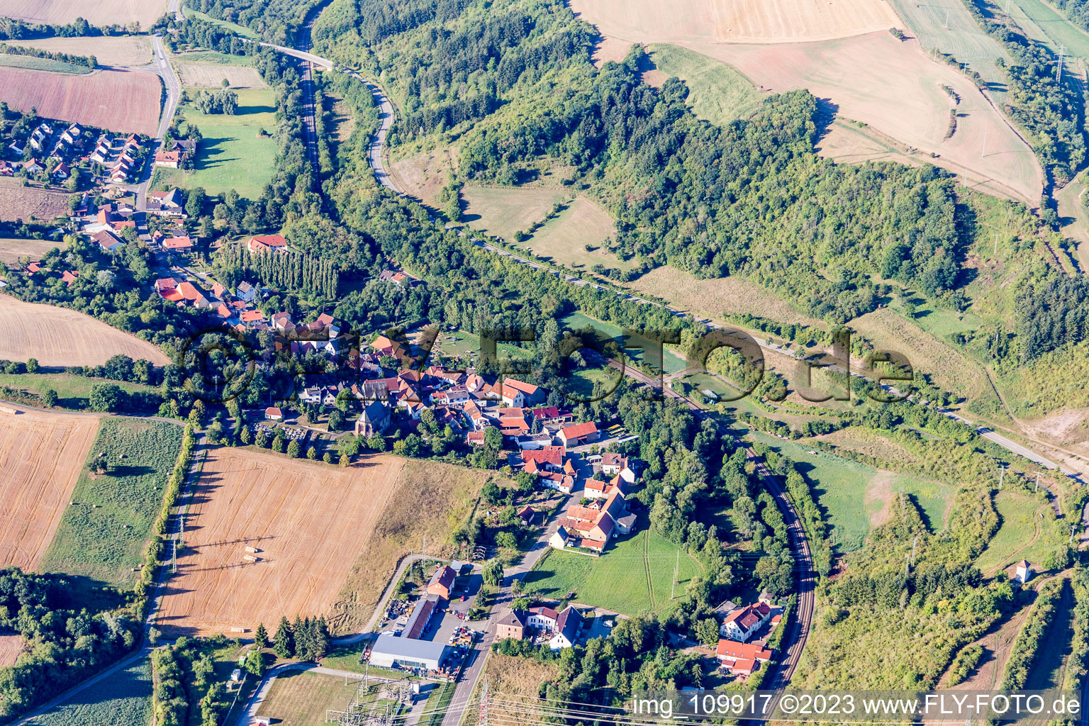 Vue oblique de Alsenz dans le département Rhénanie-Palatinat, Allemagne
