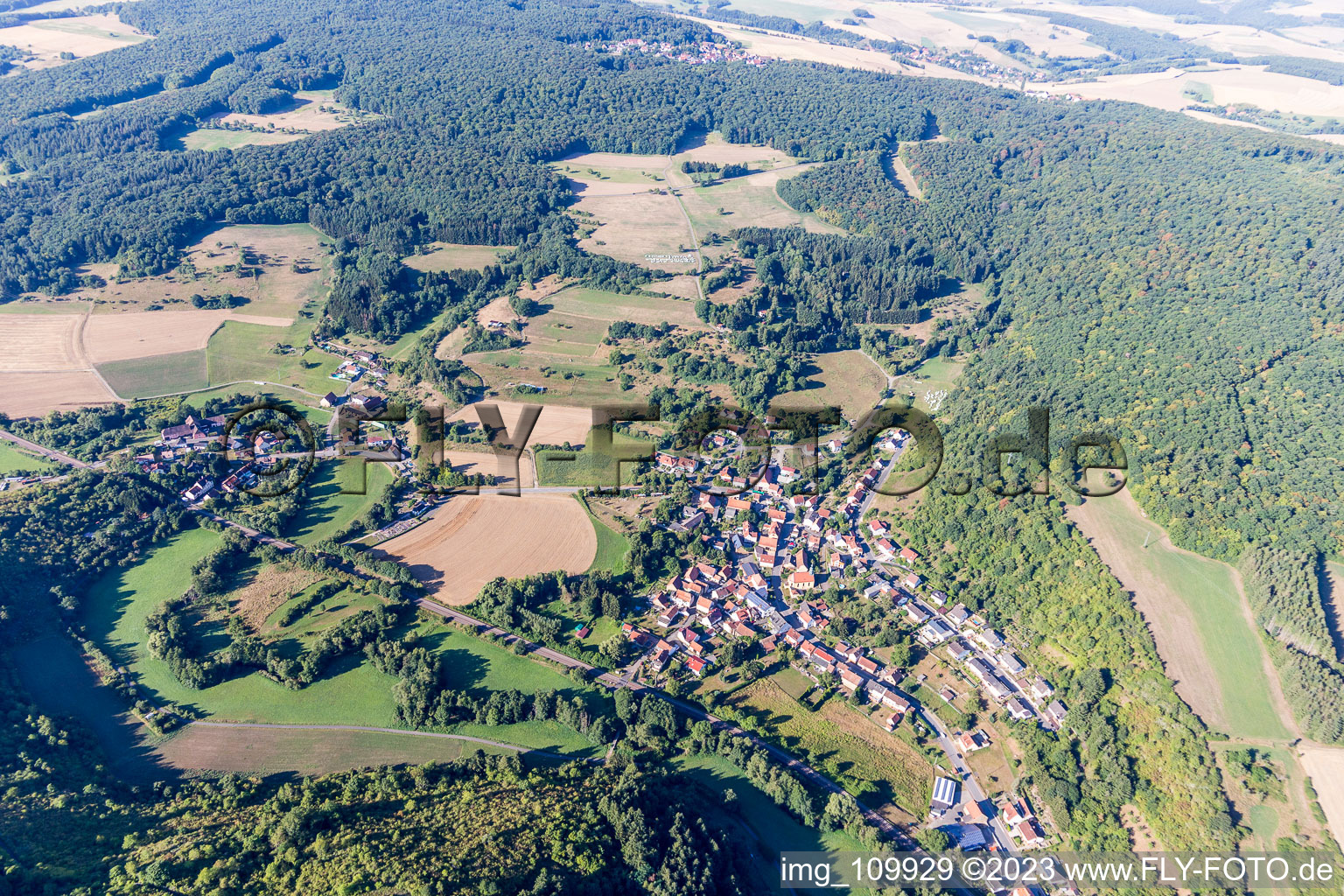 Mannweiler-Cölln dans le département Rhénanie-Palatinat, Allemagne vue d'en haut