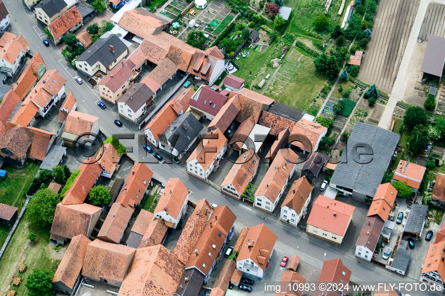 Erlenbach bei Kandel dans le département Rhénanie-Palatinat, Allemagne du point de vue du drone