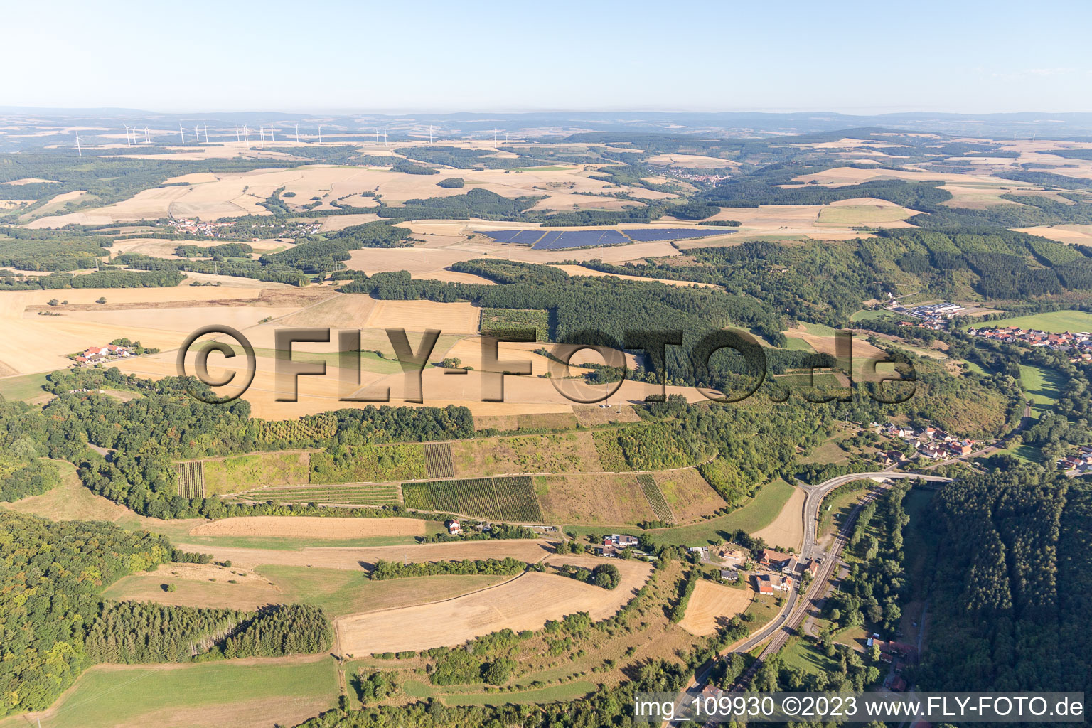Mannweiler-Cölln dans le département Rhénanie-Palatinat, Allemagne depuis l'avion