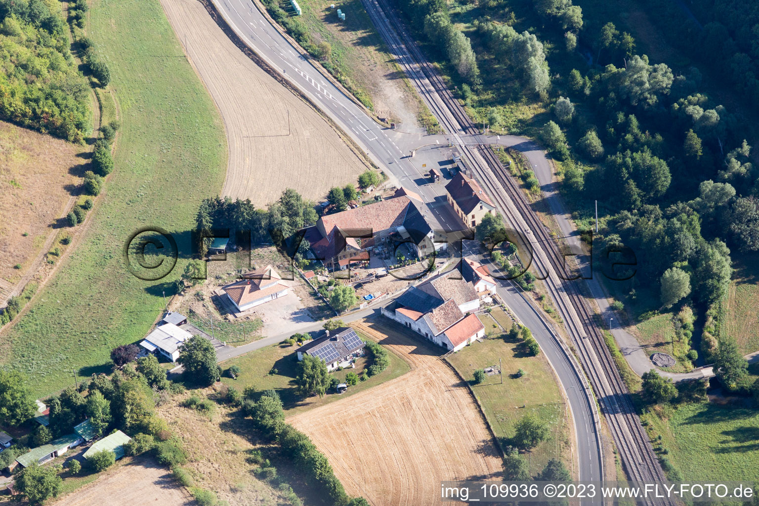 Enregistrement par drone de Mannweiler-Cölln dans le département Rhénanie-Palatinat, Allemagne