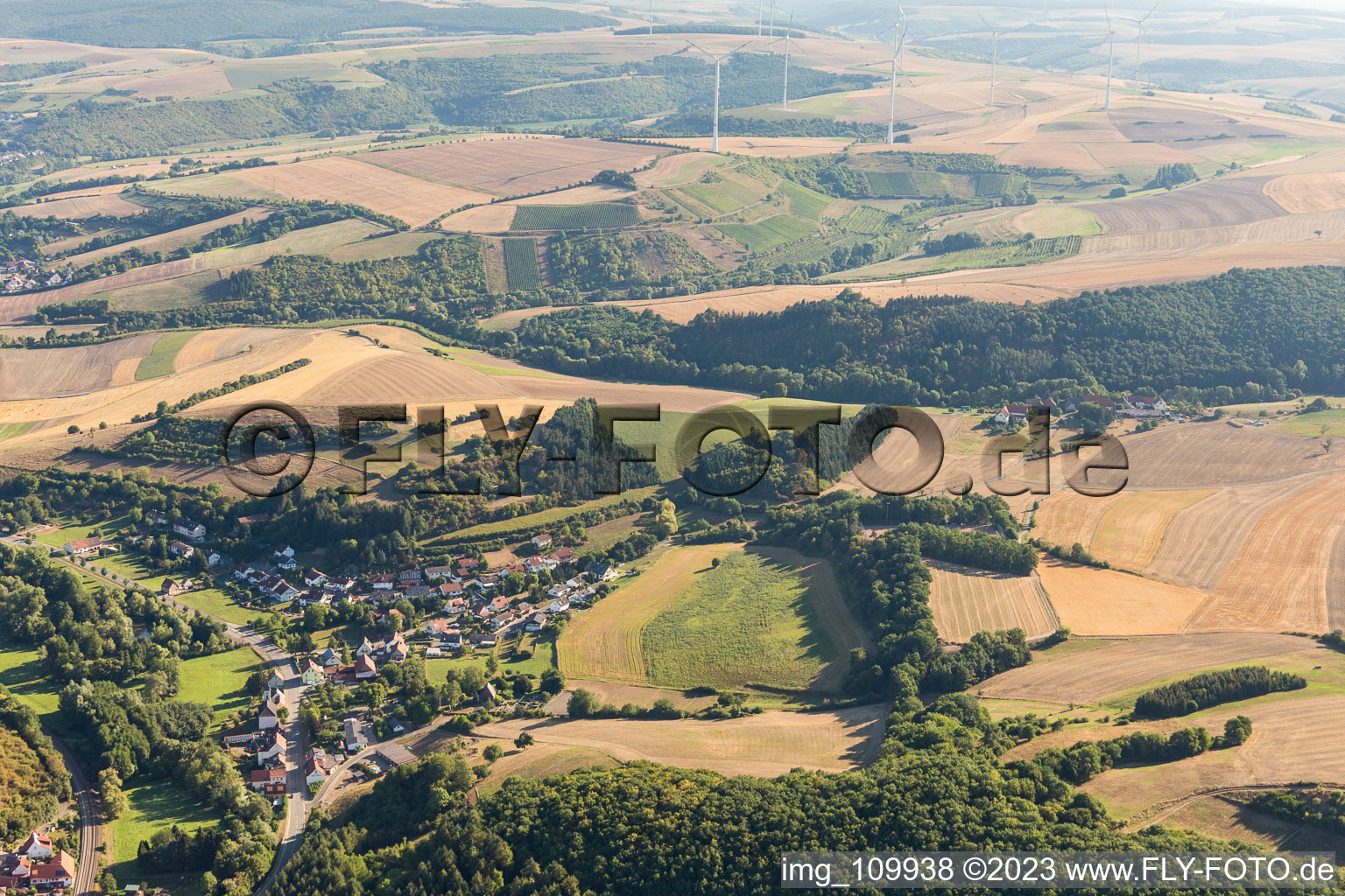 Mannweiler-Cölln dans le département Rhénanie-Palatinat, Allemagne du point de vue du drone