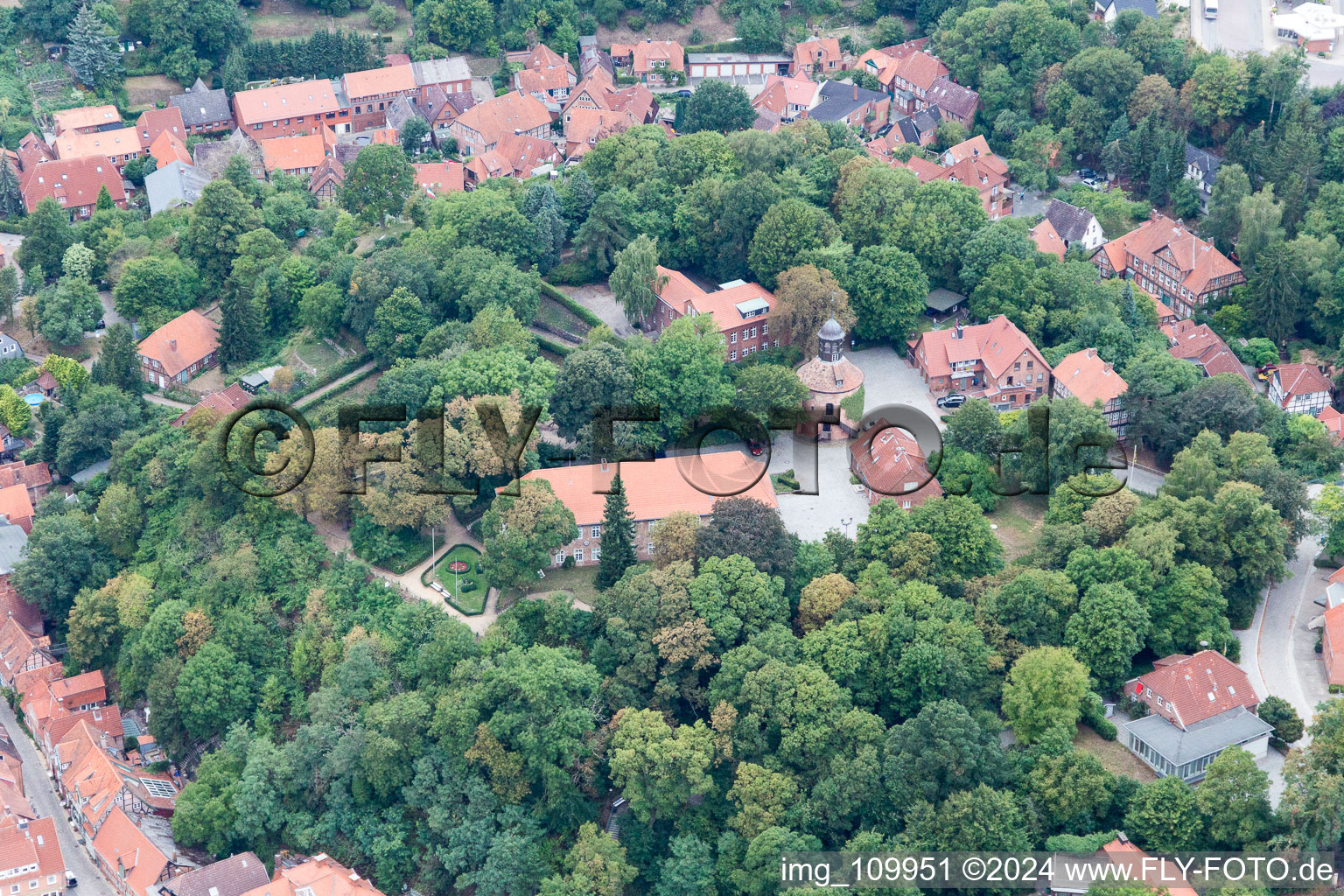 Vue aérienne de Lauenburg dans le département Schleswig-Holstein, Allemagne