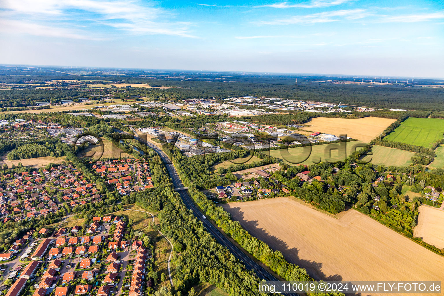 Vue aérienne de Localisation le long de la B209 à le quartier Kaltenmoor in Lüneburg dans le département Basse-Saxe, Allemagne