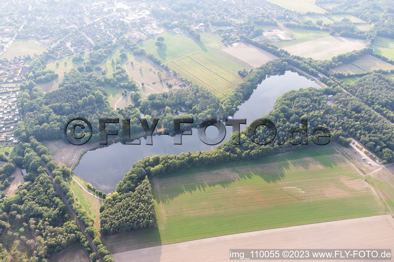 Vue aérienne de Lopausee à Amelinghausen dans le département Basse-Saxe, Allemagne