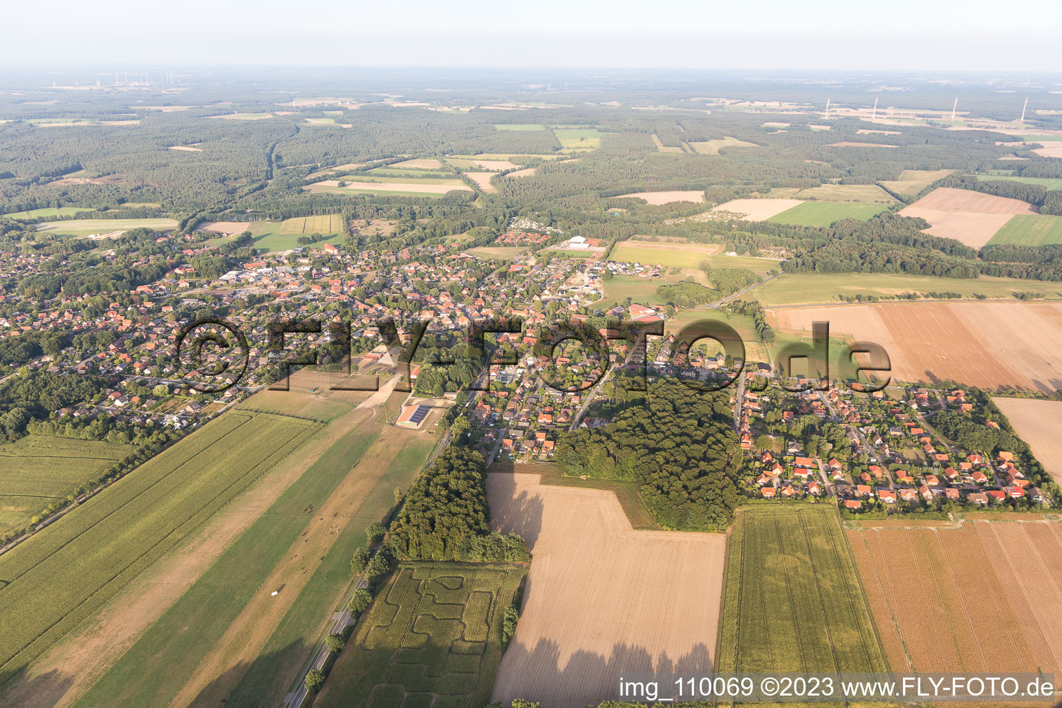 Vue oblique de Amelinghausen dans le département Basse-Saxe, Allemagne