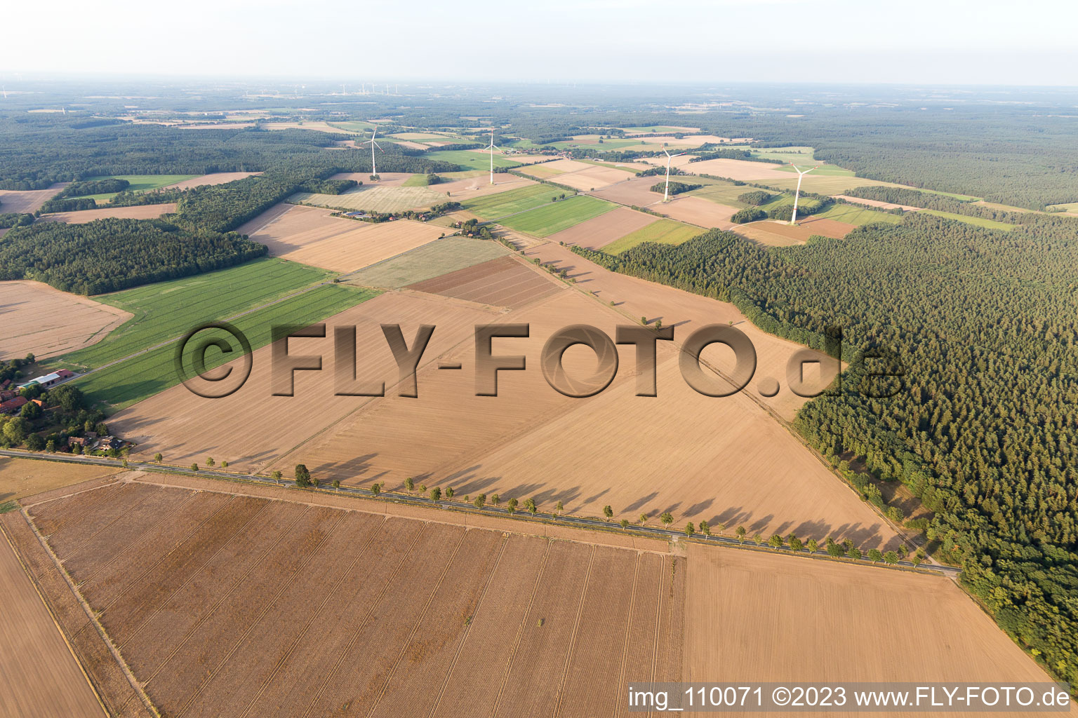 Vue aérienne de Diersbüttel dans le département Basse-Saxe, Allemagne