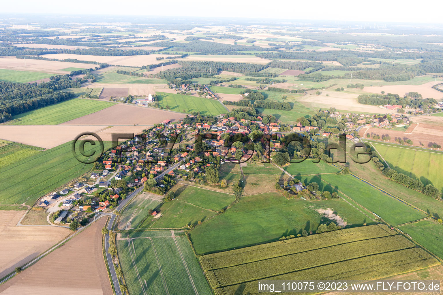 Vue aérienne de Hanstedt dans le département Basse-Saxe, Allemagne