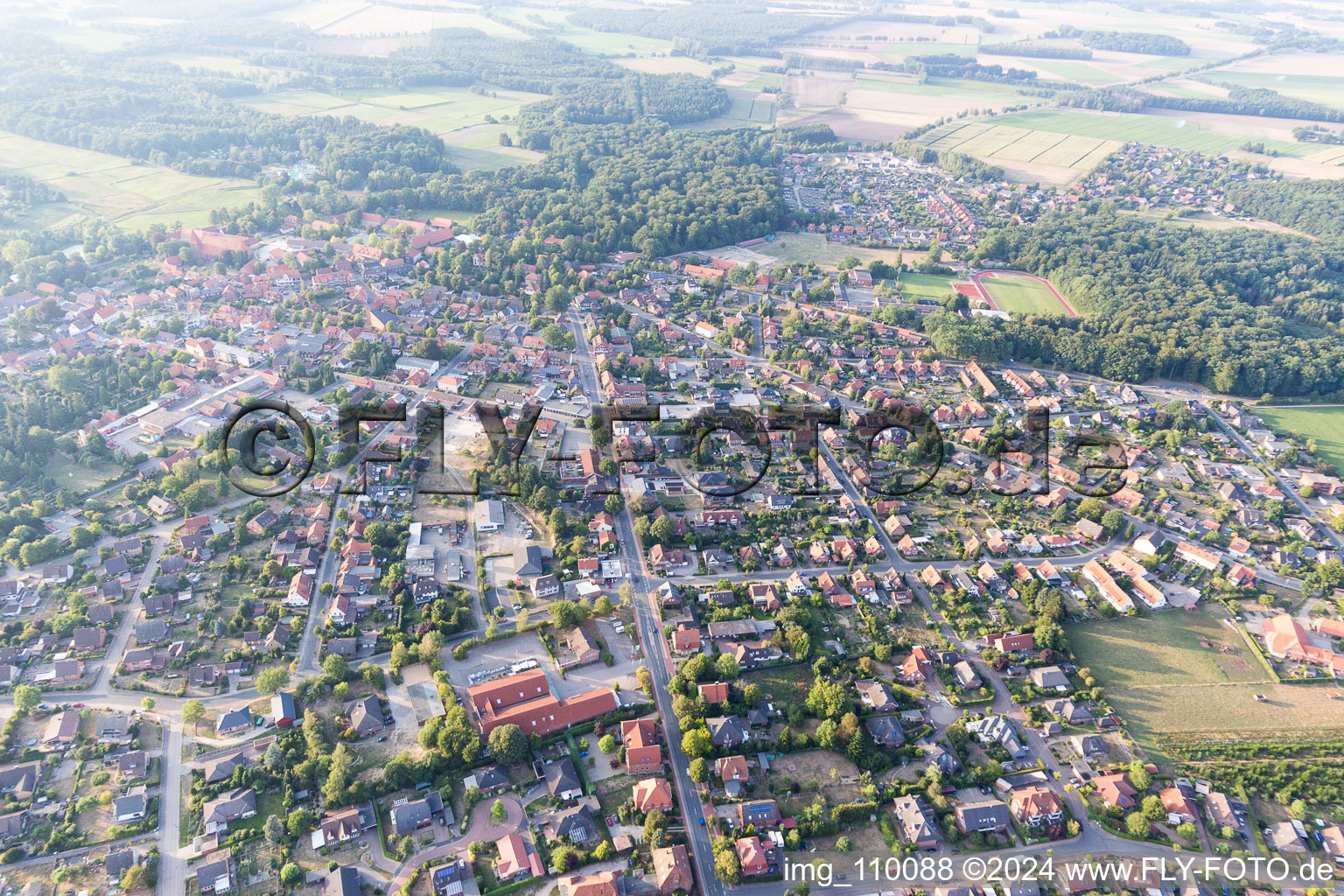 Enregistrement par drone de Ebstorf dans le département Basse-Saxe, Allemagne