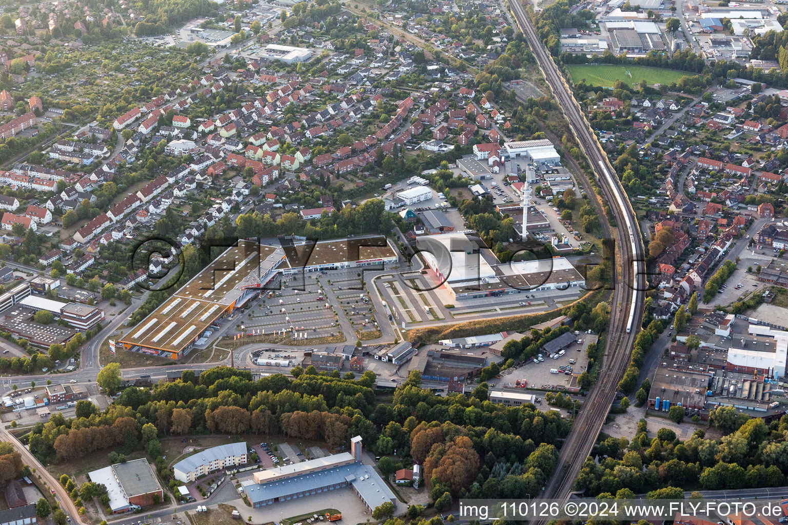 Vue aérienne de Quincaillerie HORNBACH Lüneburg à Lüneburg dans le département Basse-Saxe, Allemagne