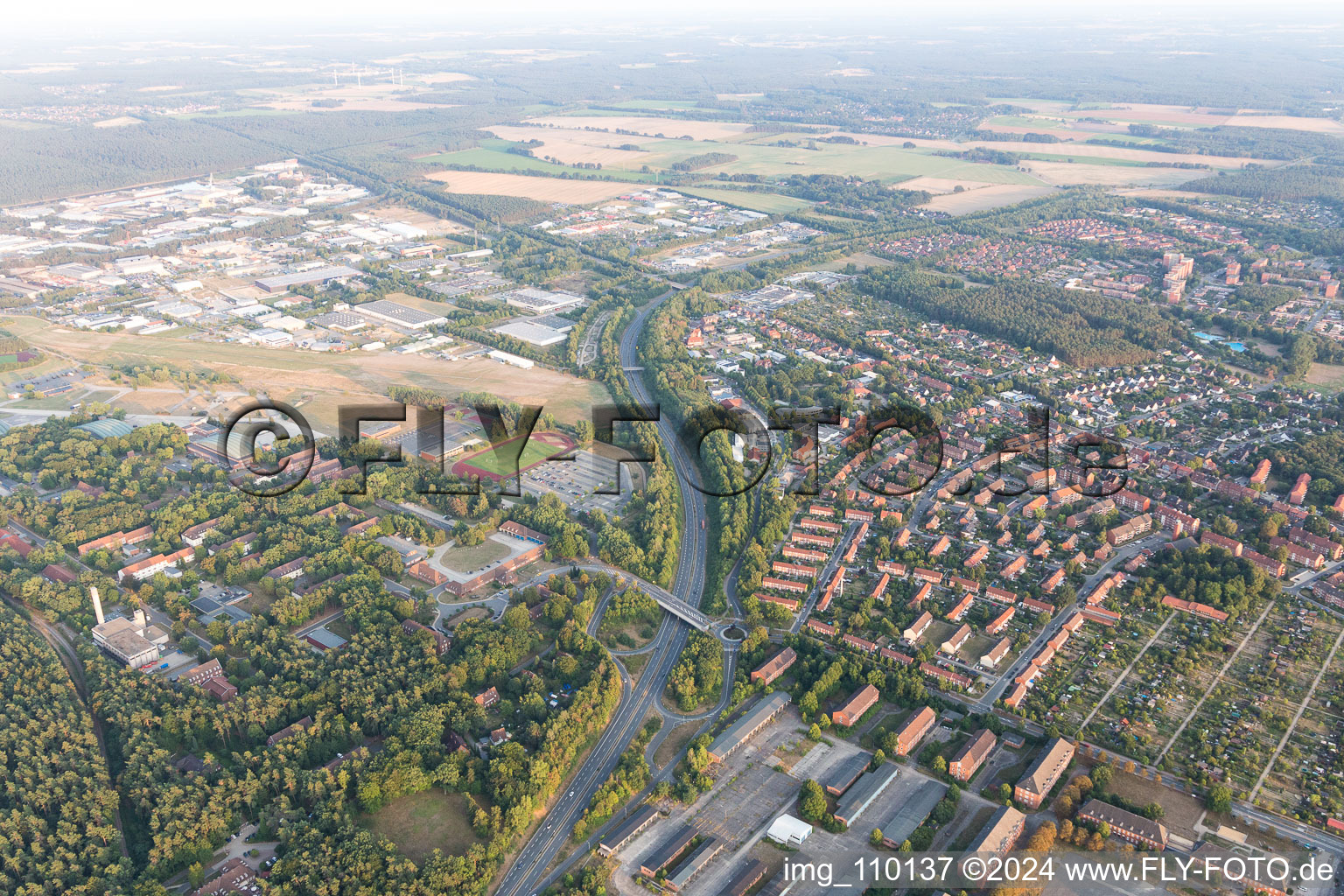 Vue aérienne de Moorfeld dans le département Basse-Saxe, Allemagne