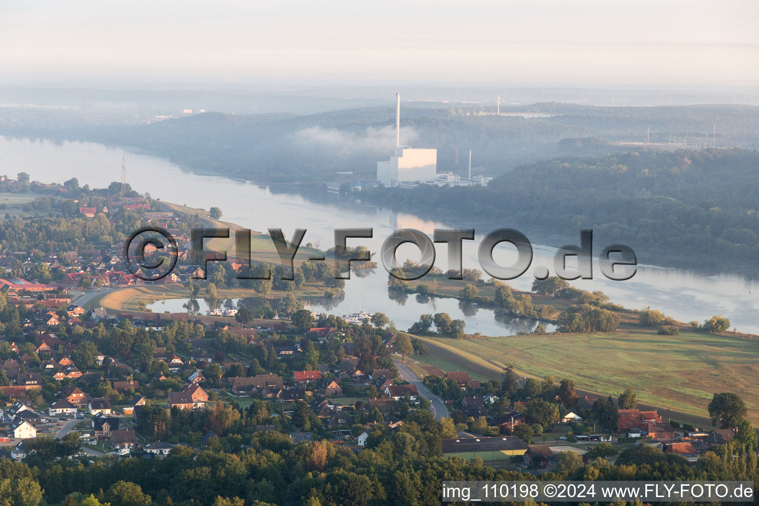 Vue aérienne de Tespe dans le département Basse-Saxe, Allemagne