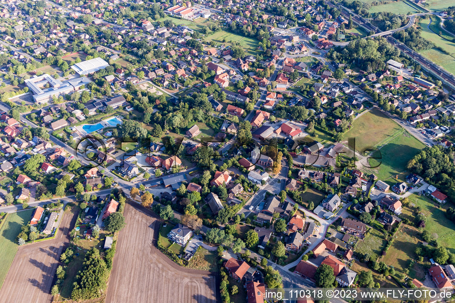 Vue aérienne de Stelle dans le département Basse-Saxe, Allemagne