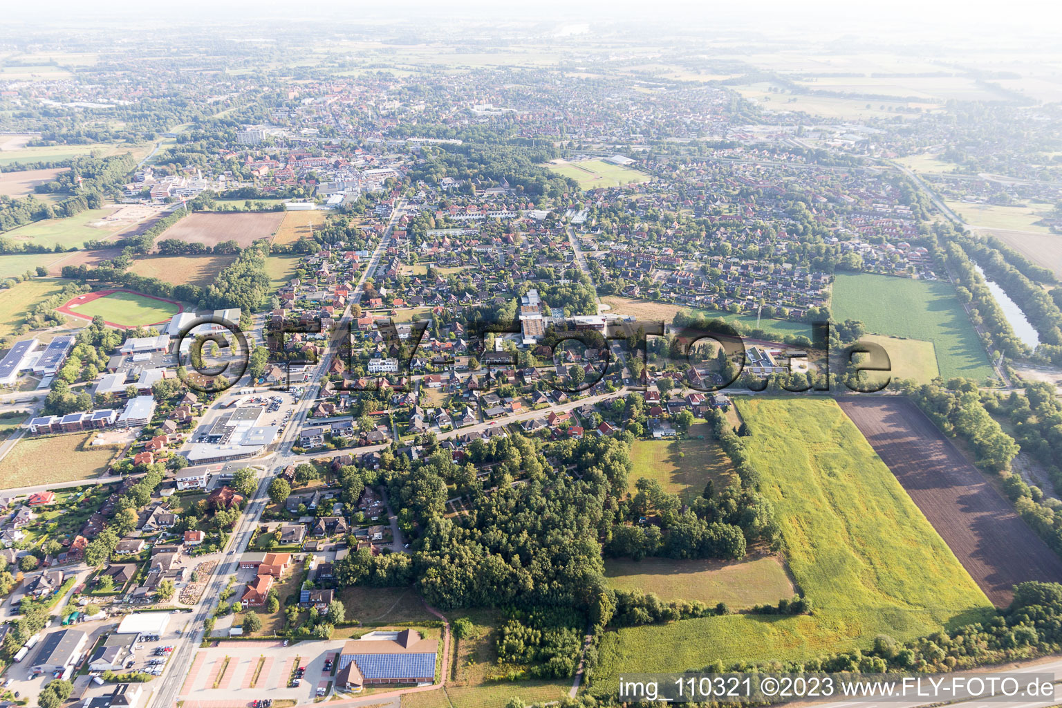 Vue aérienne de Luhdorf dans le département Basse-Saxe, Allemagne