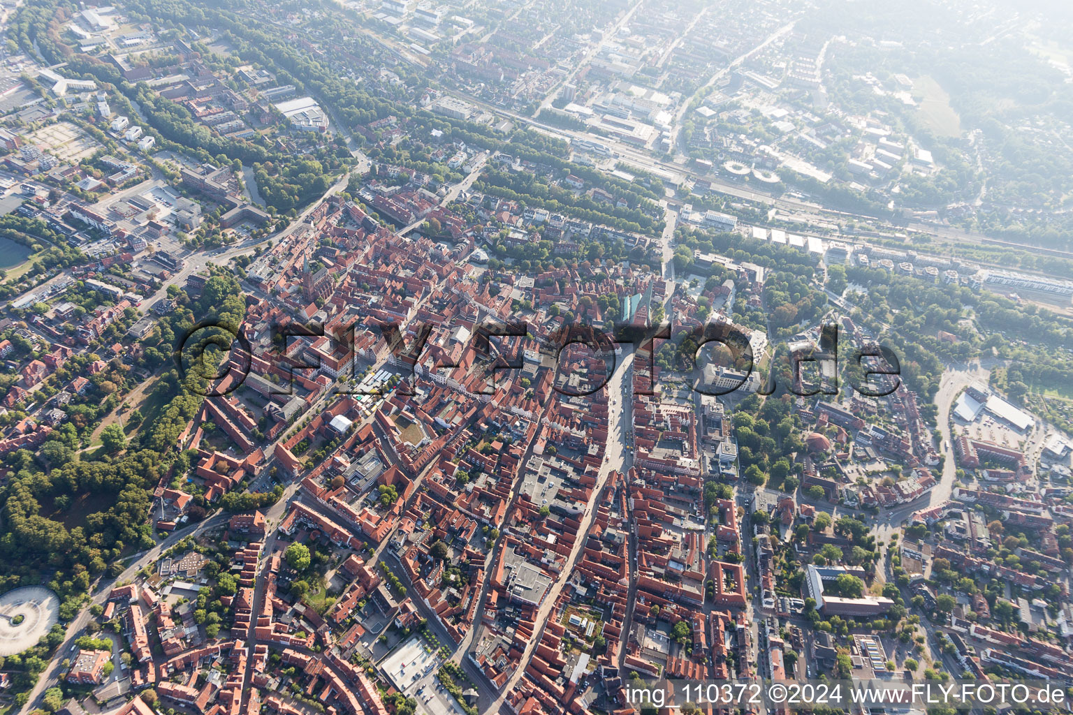 Vue oblique de Lüneburg dans le département Basse-Saxe, Allemagne