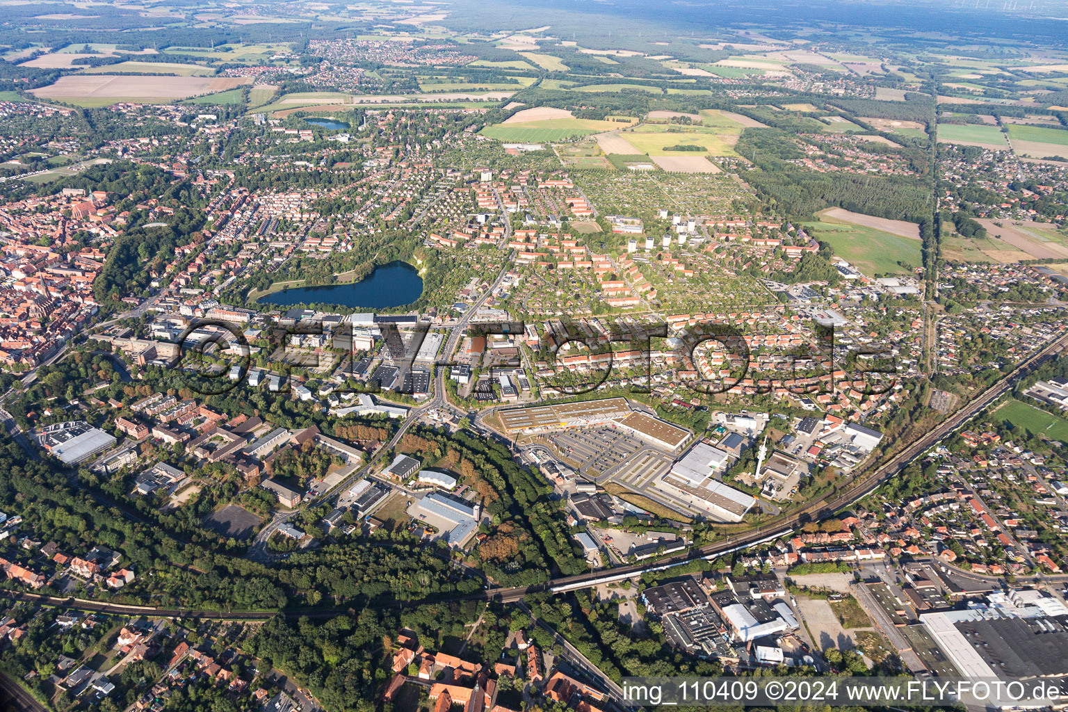 Vue aérienne de Lüneburg dans le département Basse-Saxe, Allemagne