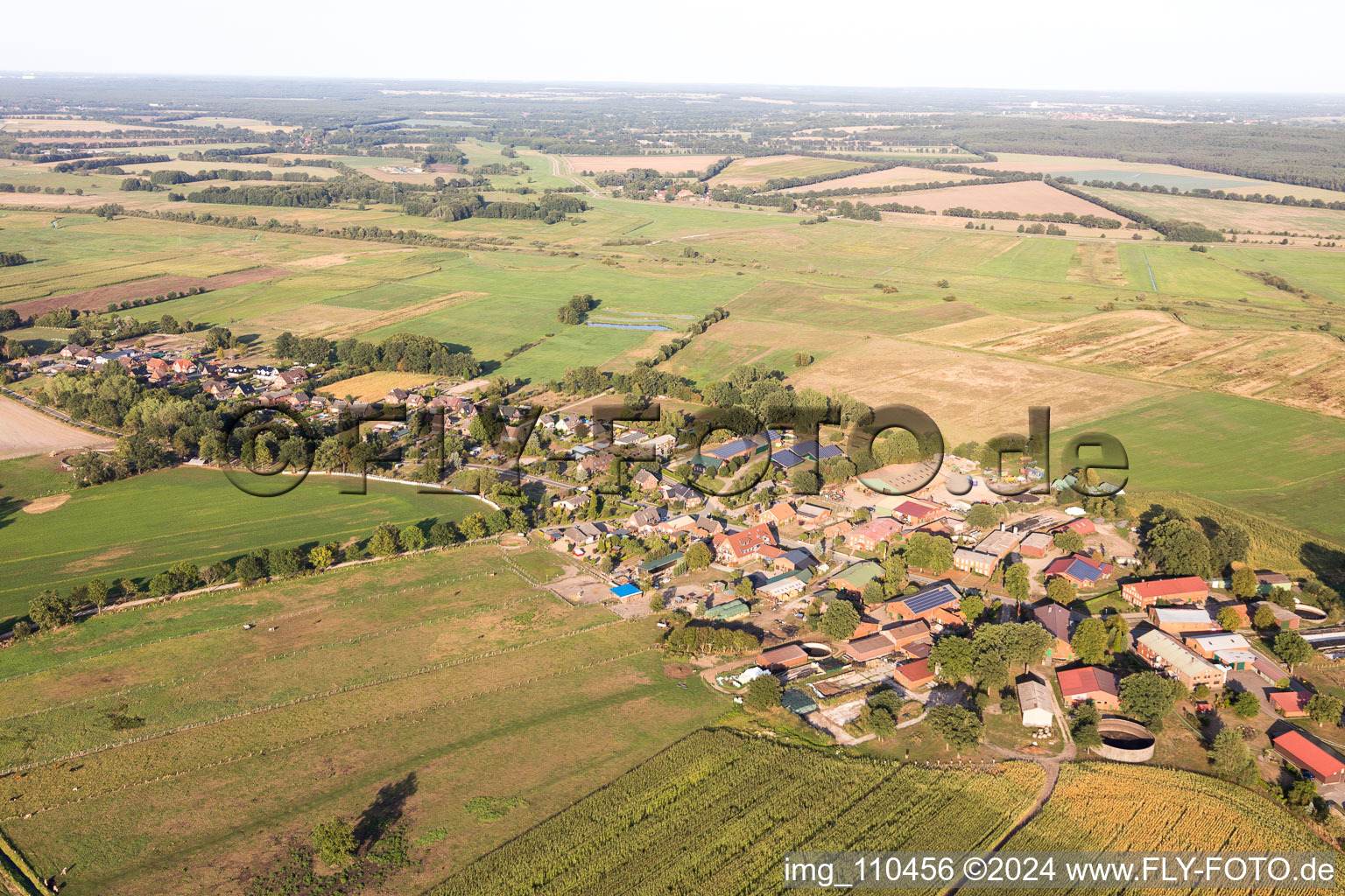 Vue aérienne de Lanze dans le département Schleswig-Holstein, Allemagne