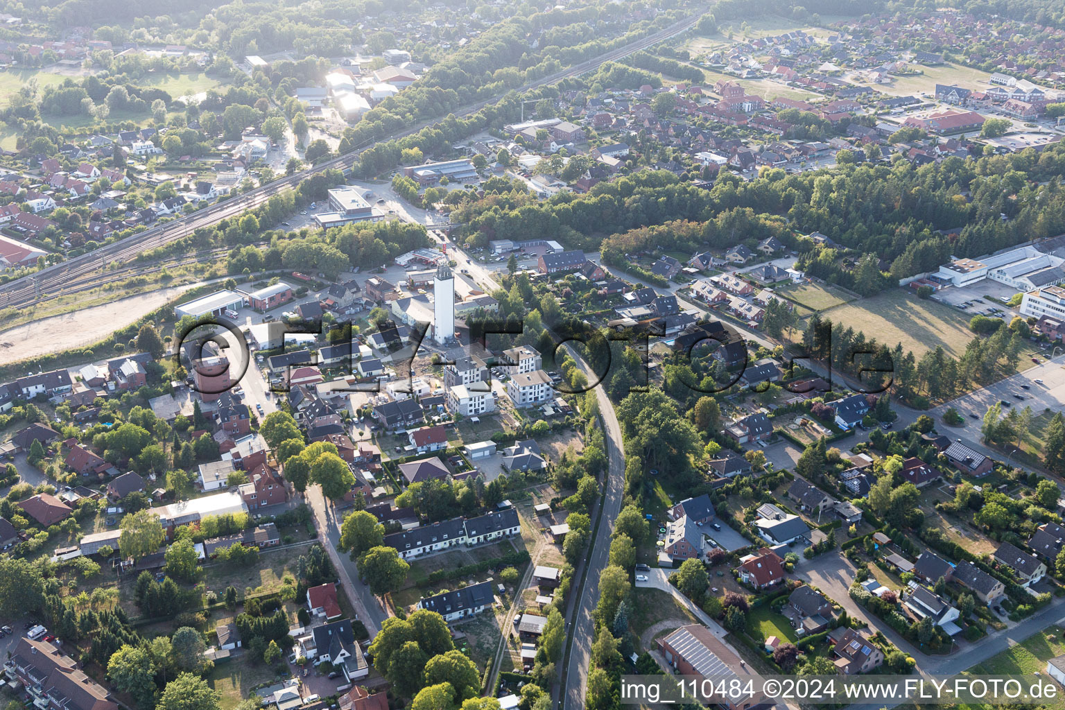 Vue aérienne de Büchen dans le département Schleswig-Holstein, Allemagne