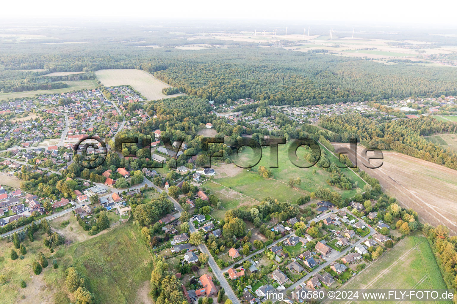 Vue aérienne de Barendorf dans le département Basse-Saxe, Allemagne