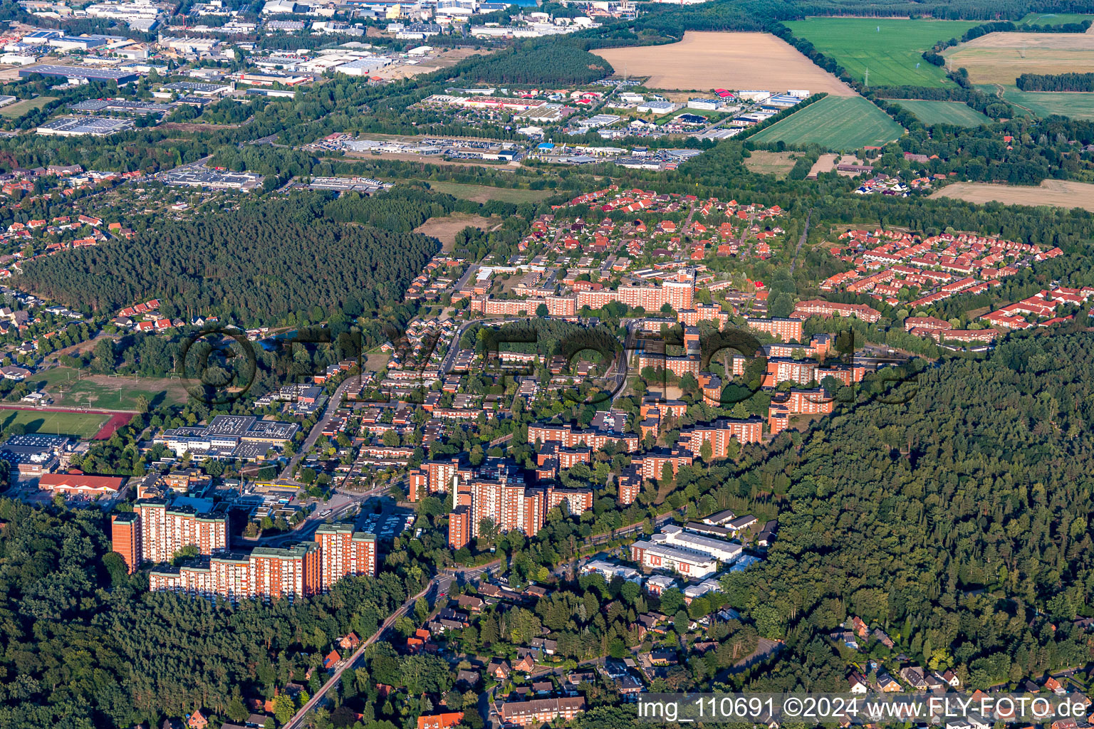 Vue aérienne de Quartier Kaltenmoor in Lüneburg dans le département Basse-Saxe, Allemagne