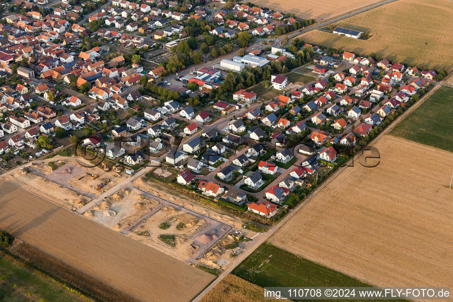 Photographie aérienne de Agrandissement de la nouvelle zone de développement Brotäcker à Steinweiler dans le département Rhénanie-Palatinat, Allemagne