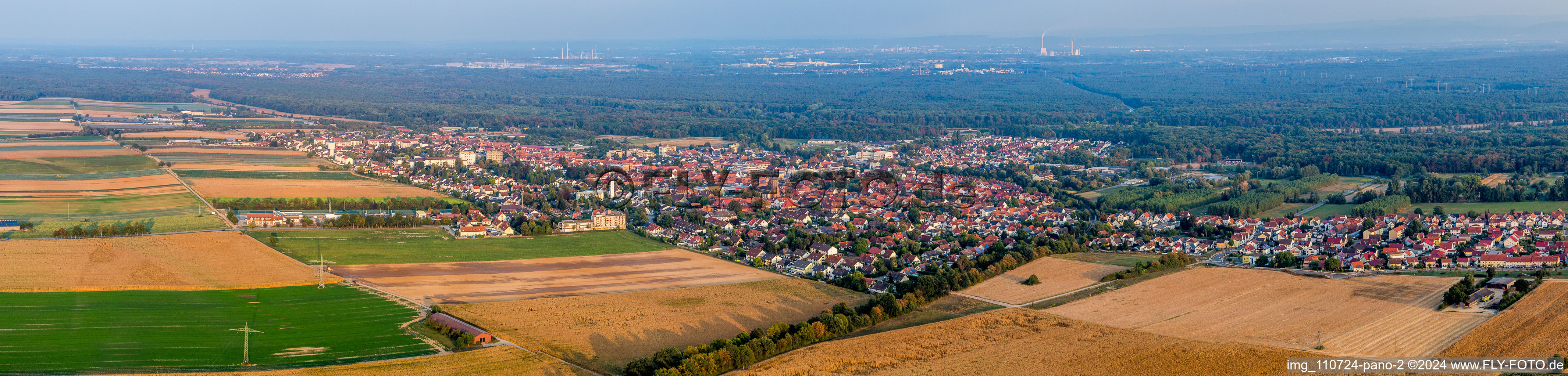 Vue aérienne de Panorama à le quartier Minderslachen in Kandel dans le département Rhénanie-Palatinat, Allemagne